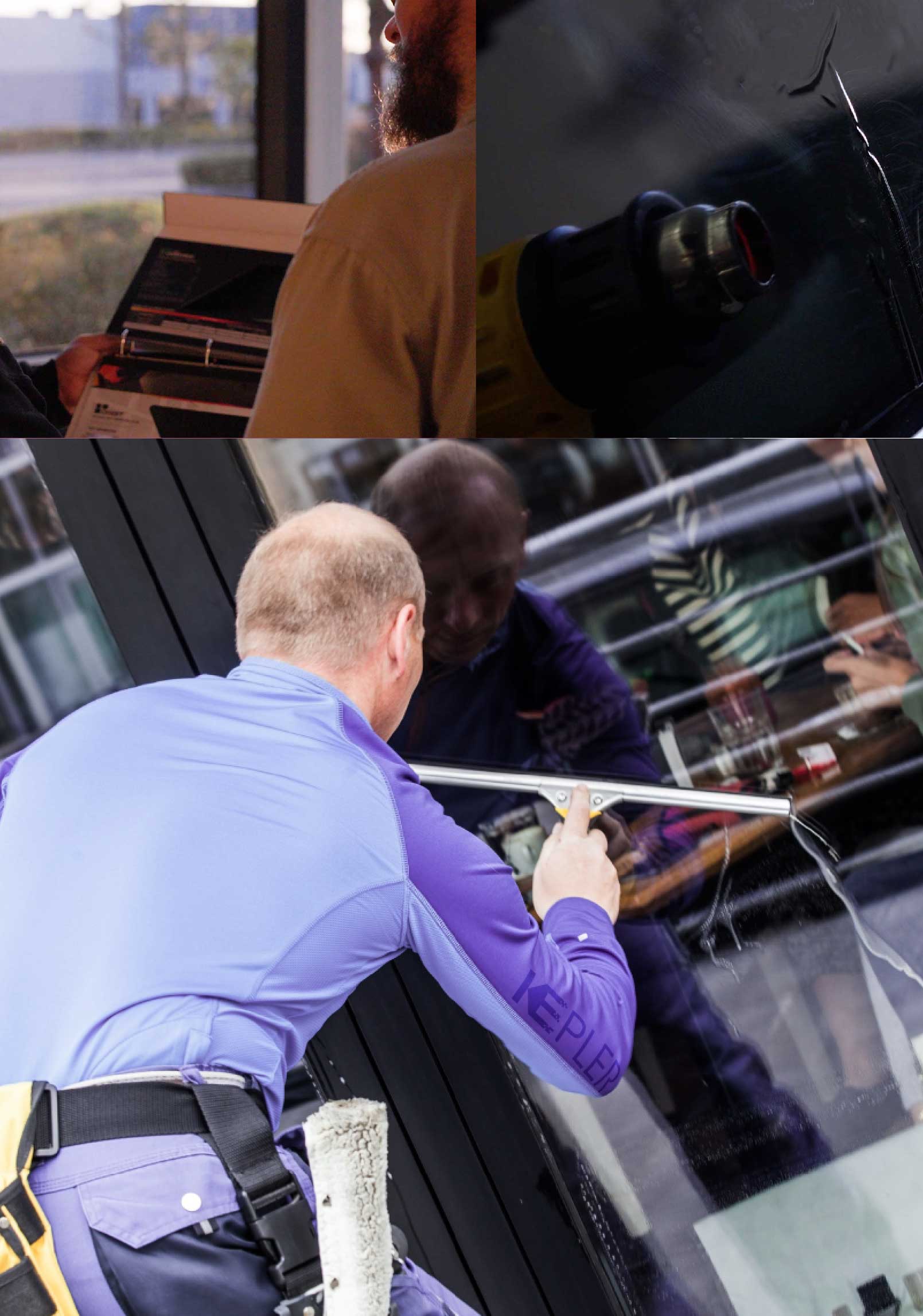Kepler Expert Applying Anti-Graffiti Window Film to a Bellwood Shop Front