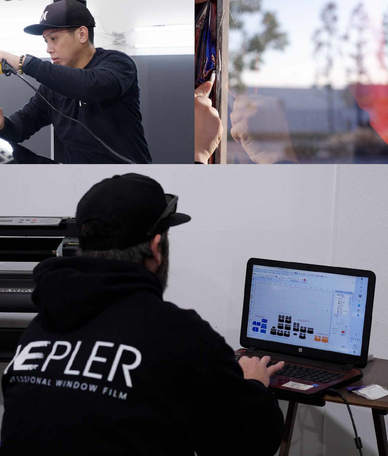 Ceramic Window Tinting Expert Cutting Film in Harker Heights, Texas