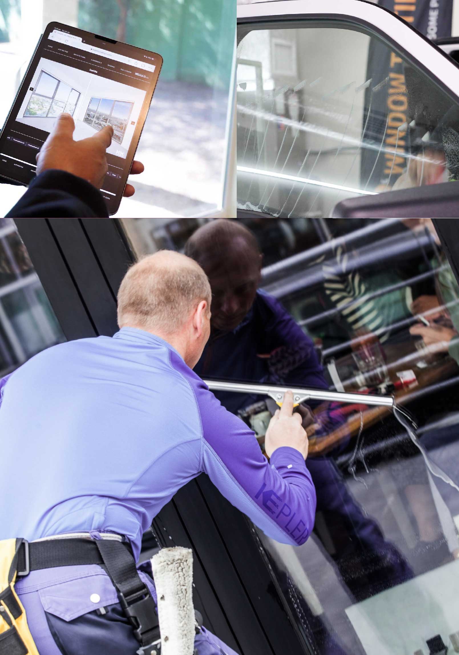 Kepler Skilled Applying Anti-Graffiti Window Film to a Ashland Shop Front