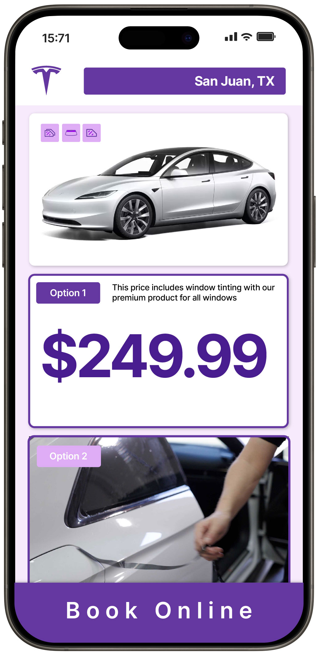 View Affordable Tesla Window Tinting Rates in San Juan, Texas