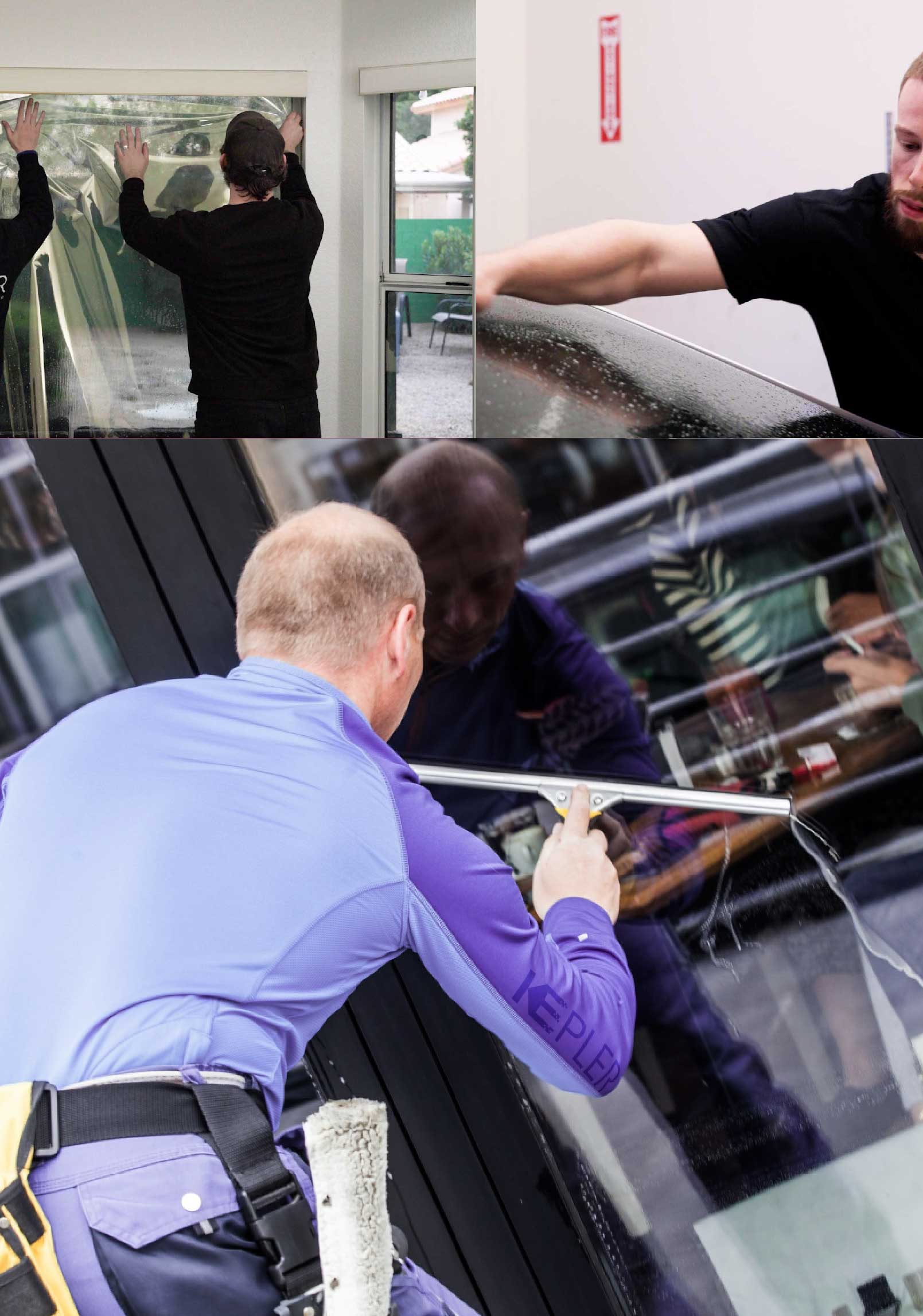 Kepler Professional Applying Anti-Graffiti Window Film to a Arnold Shop Front
