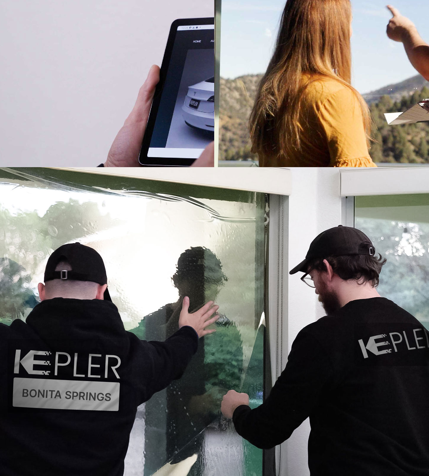 Kepler Technician Fitting Ceramic Window Tint to Home in Bonita Springs