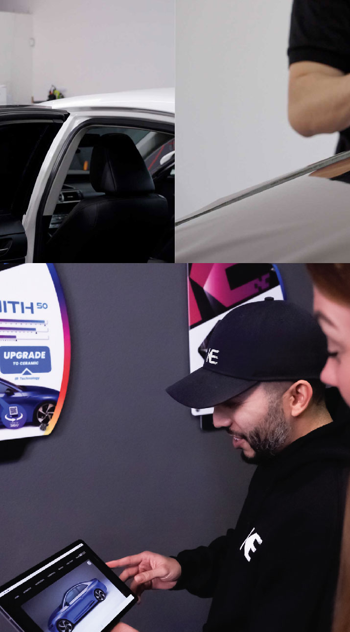 Kepler Dealer Showing Car Window Film Options to Customer in Elizabeth City, North Carolina