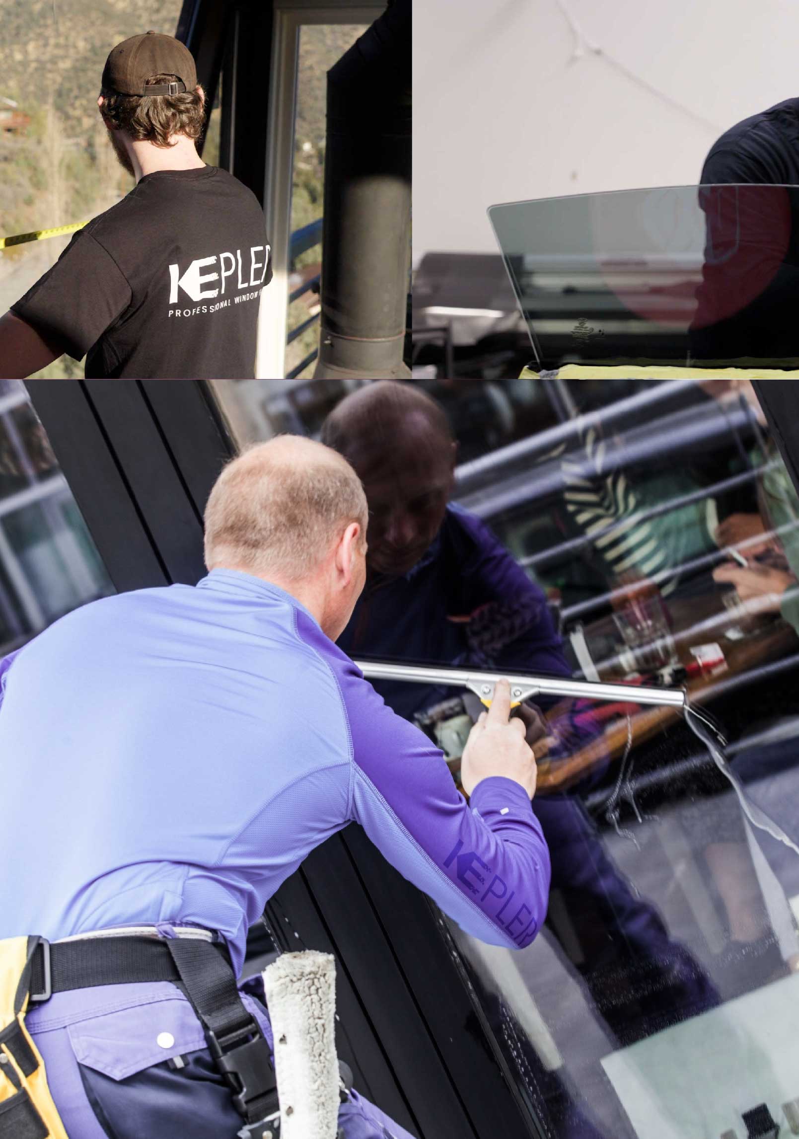 Kepler Skilled Applying Anti-Graffiti Window Film to a Van Nuys Shop Front