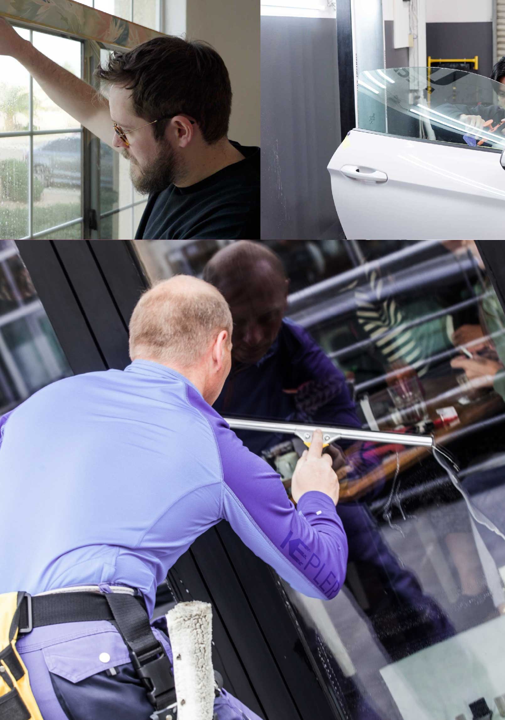 Kepler Professional Applying Anti-Graffiti Window Film to a Mequon Shop Front