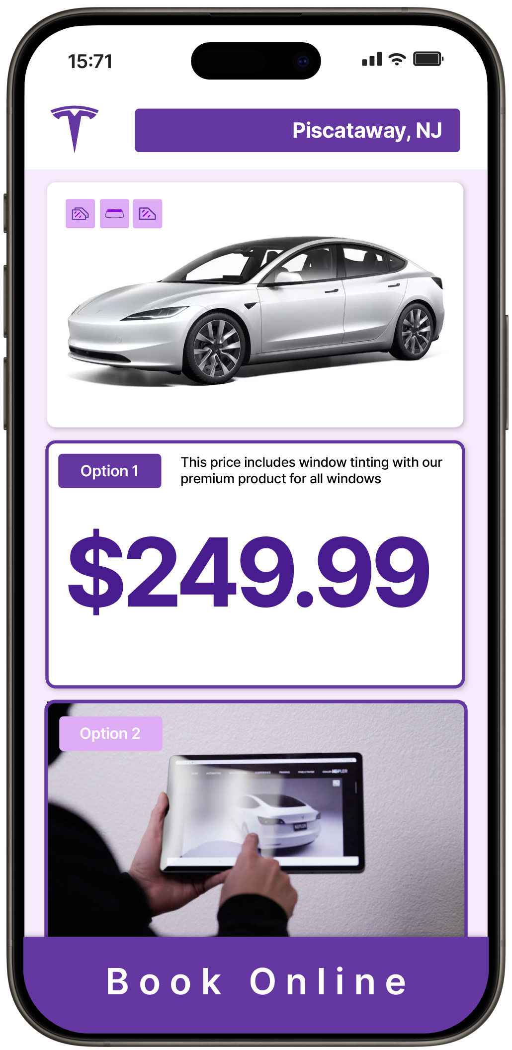 View Reasonable Tesla Window Tinting Prices in Piscataway, New Jersey