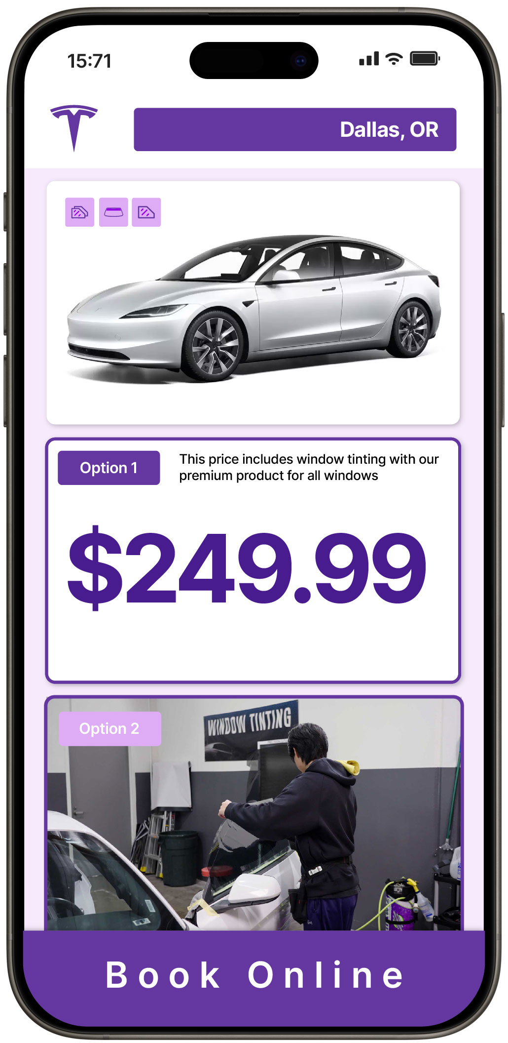 View Affordable Tesla Window Tinting Prices in Dallas, Oregon