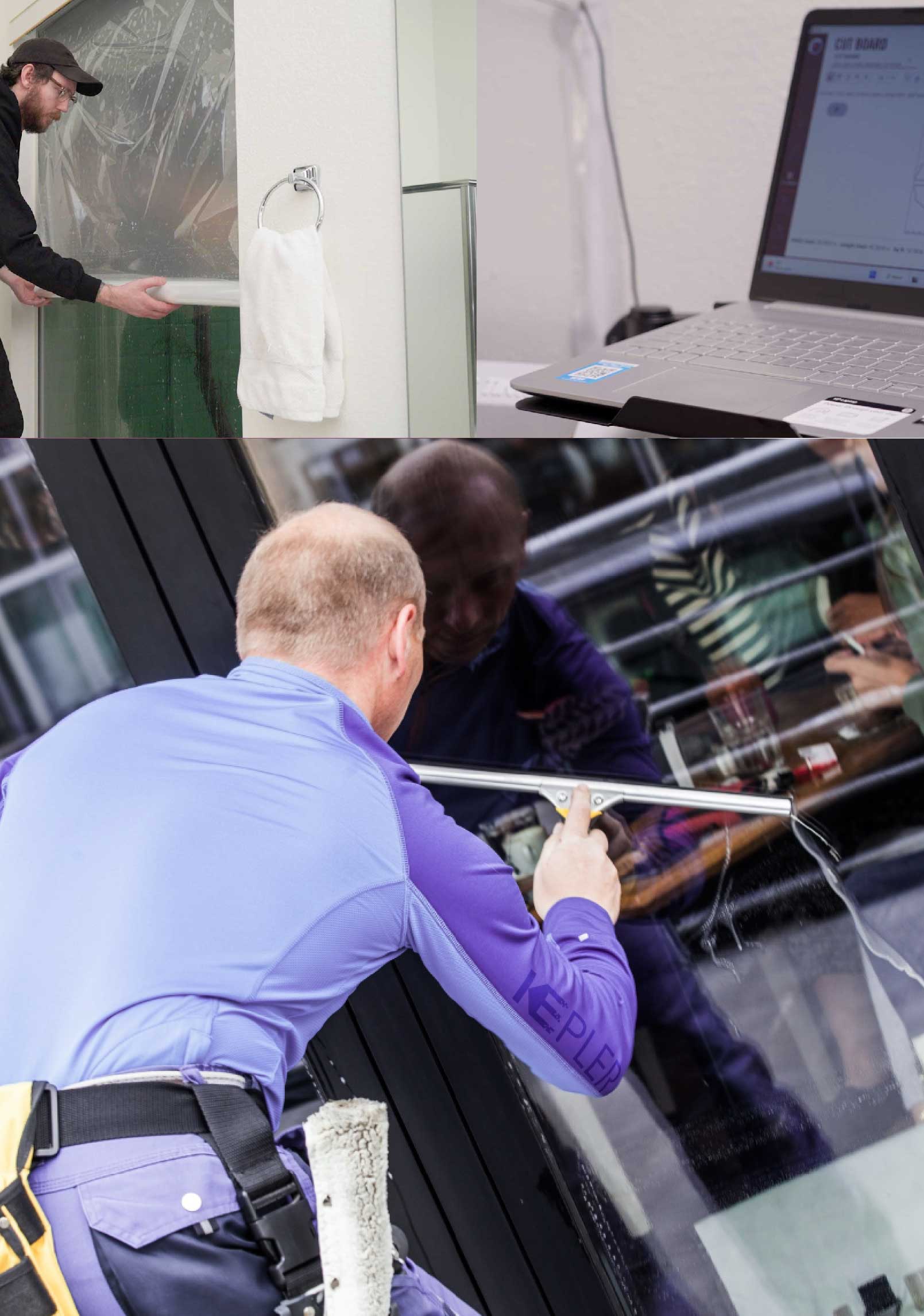 Kepler Expert Applying Anti-Graffiti Window Film to a Ocala Shop Front