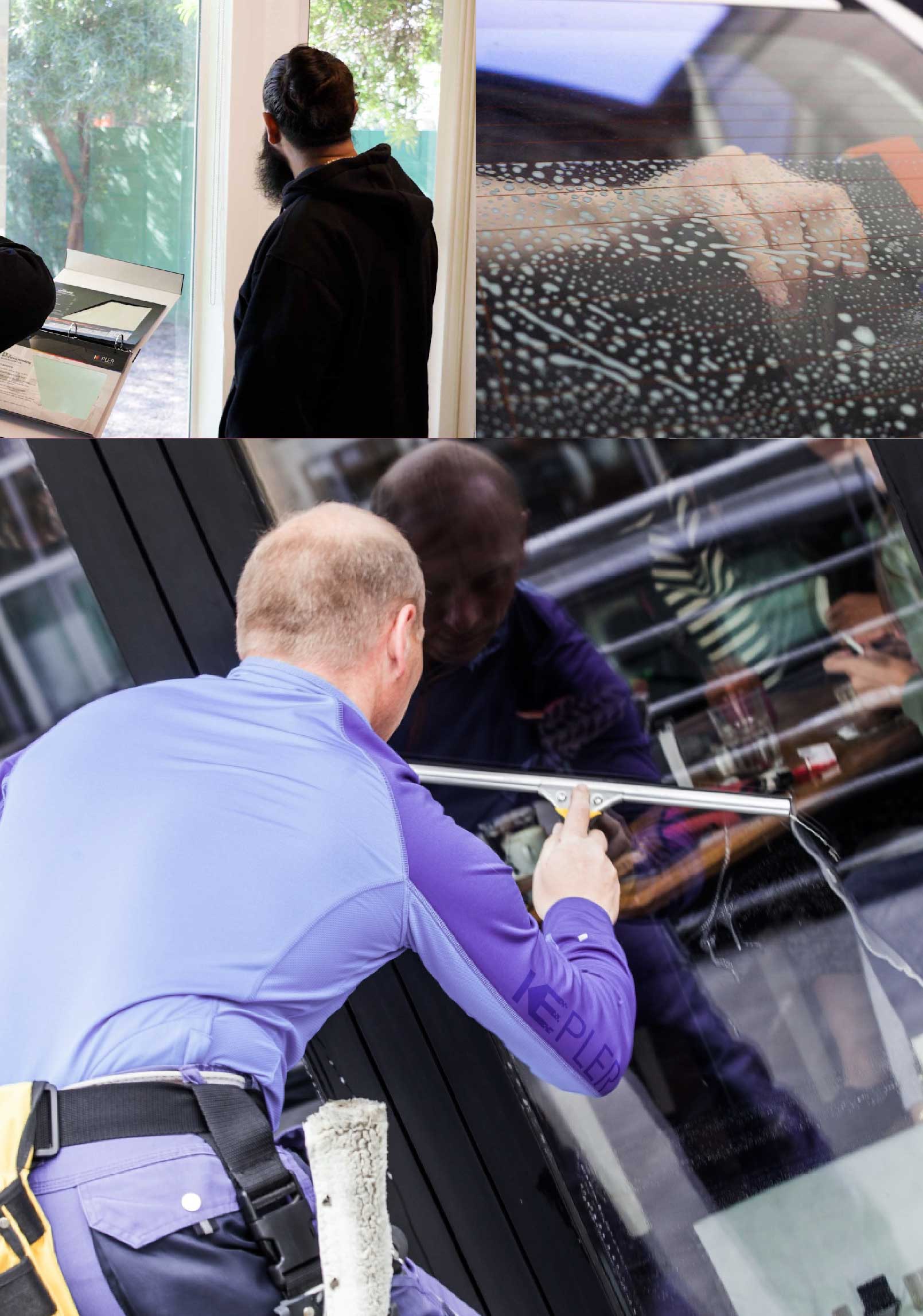 Kepler Skilled Applying Anti-Graffiti Window Film to a Hurst Shop Front