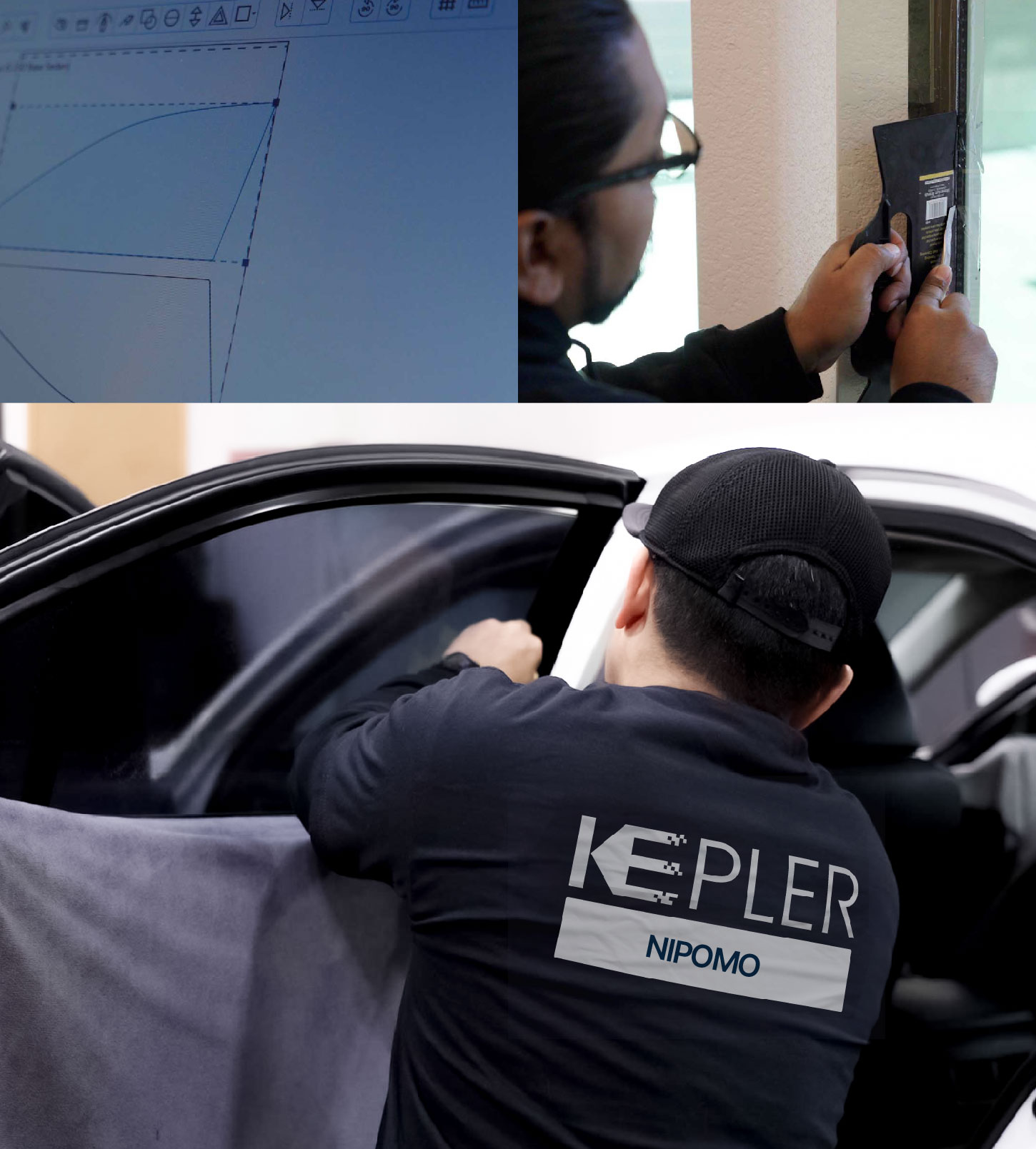 Automotive Window Tinting Expert Applying Film in Nipomo, California
