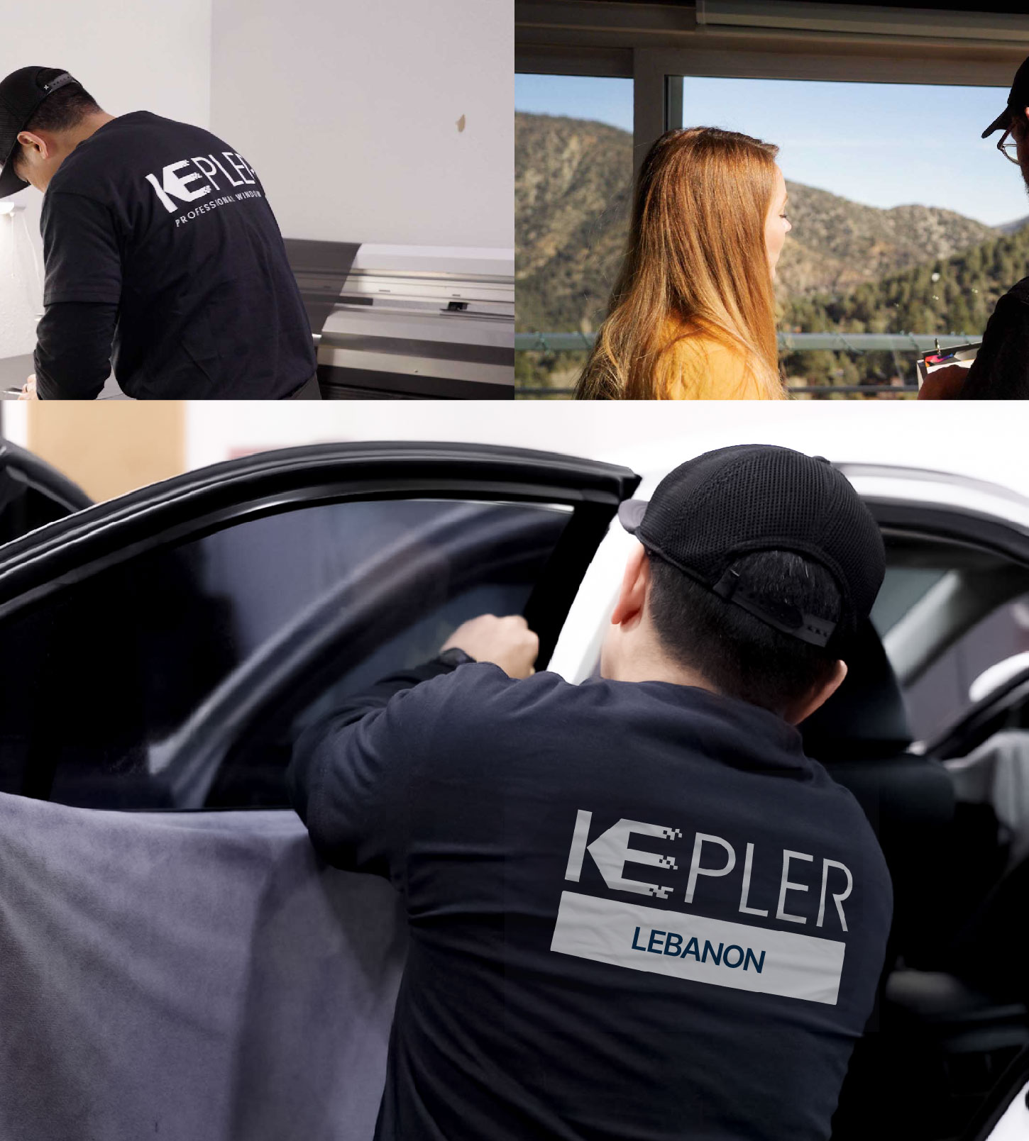 Automotive Window Tinting Expert Applying Film in Lebanon, Oregon
