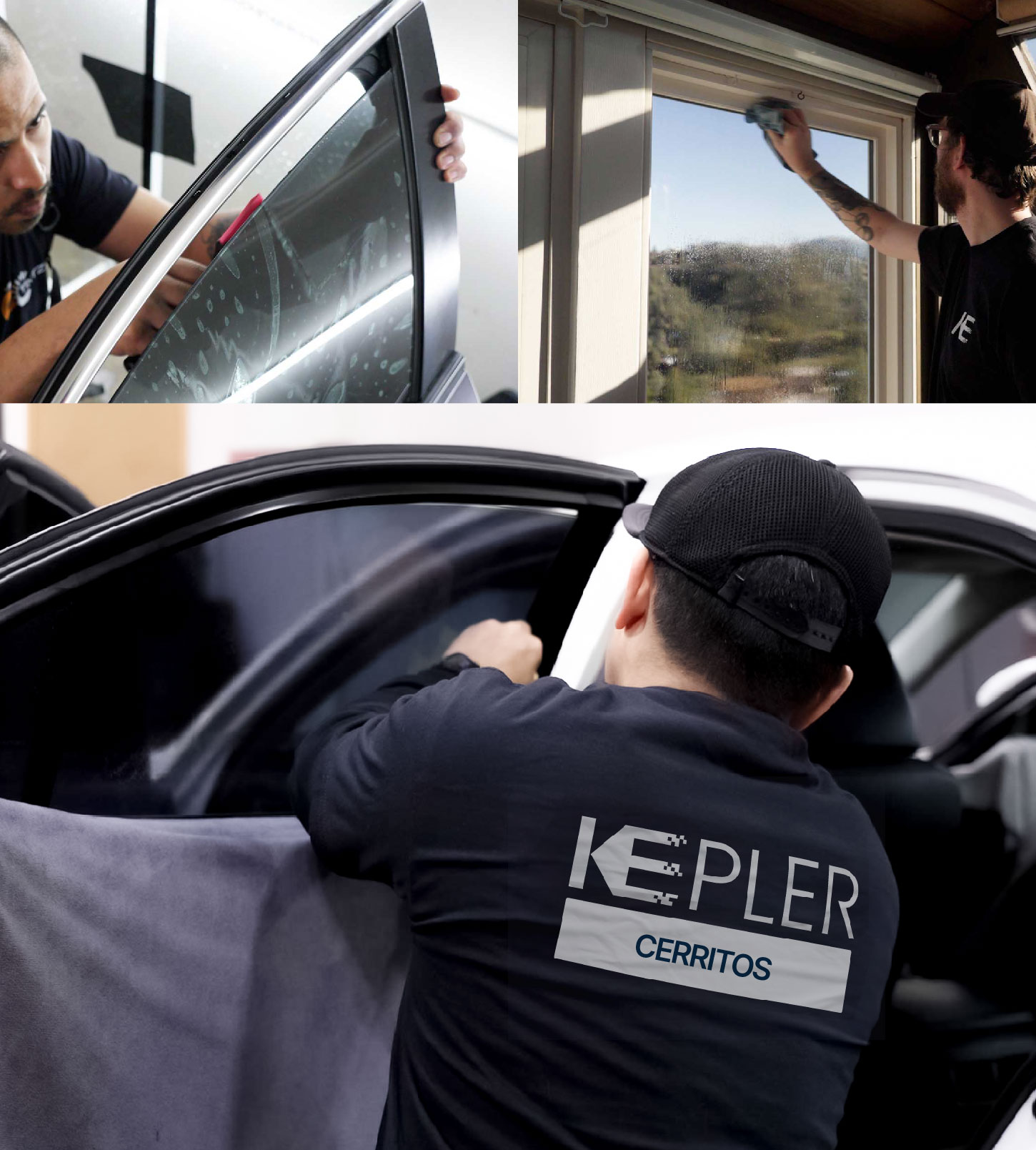 Automotive Window Tinting Expert Applying Film in Cerritos, California