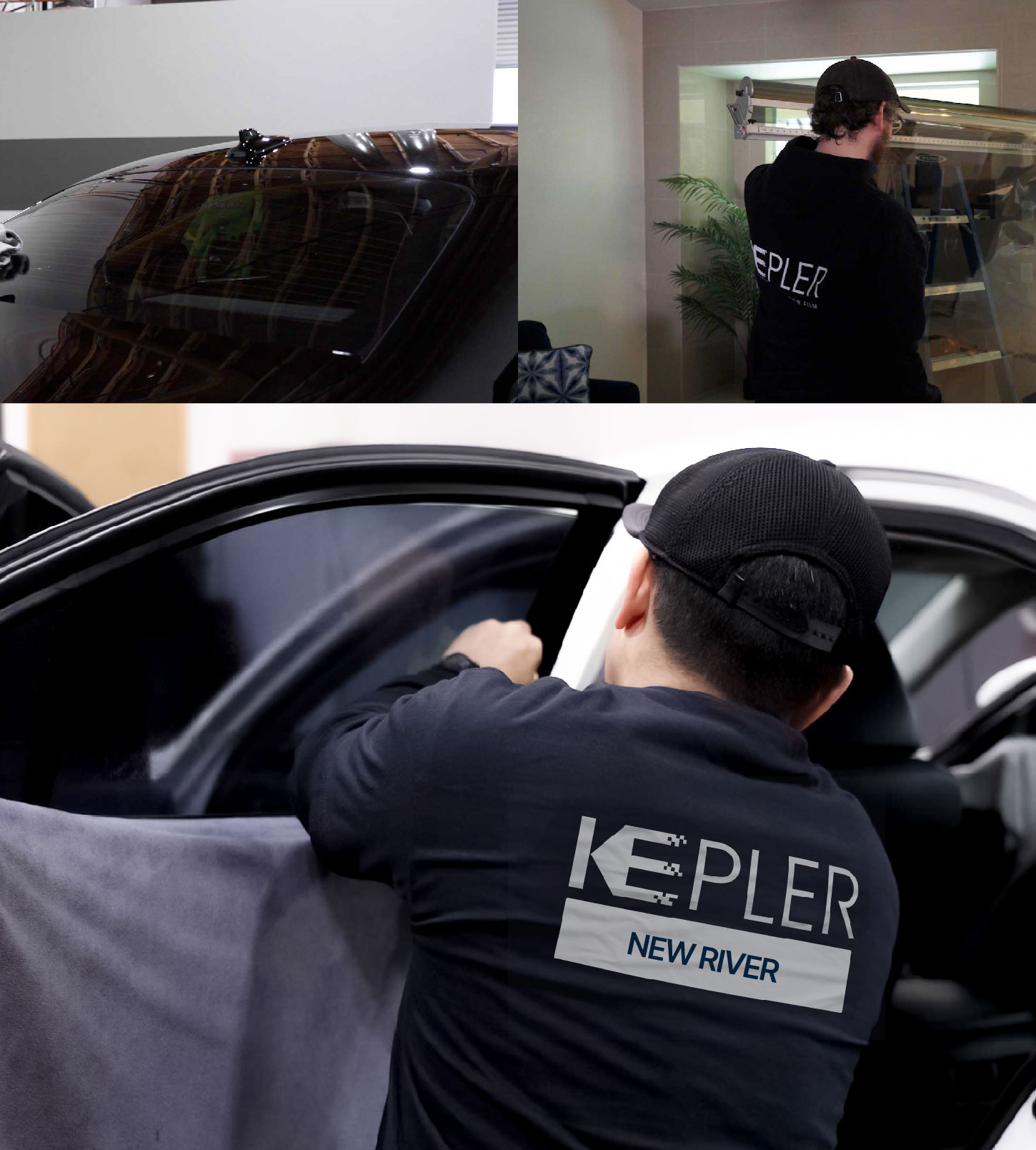 Automotive Window Tinting Expert Applying Film in New River, Arizona