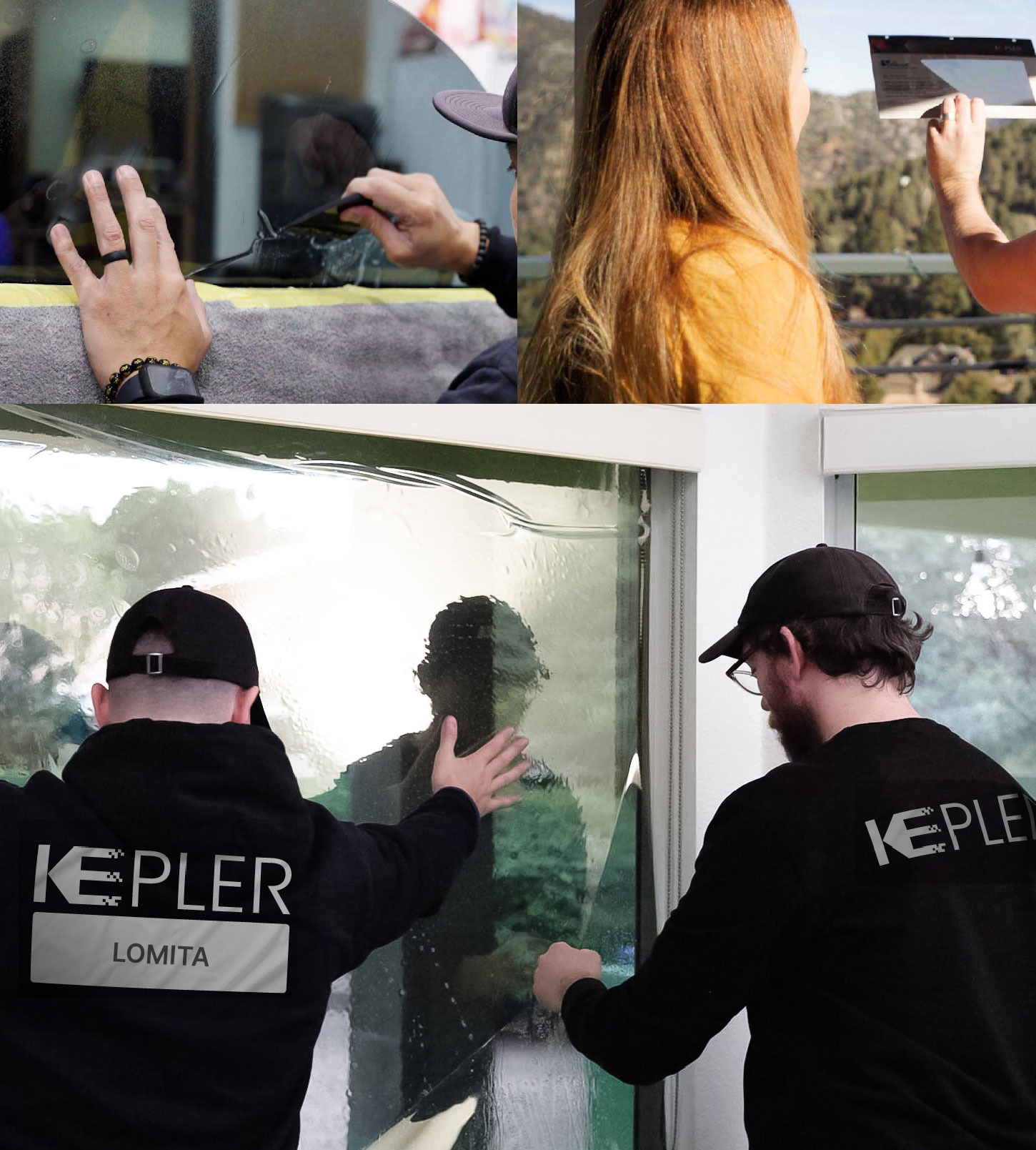 Expert Technician Installing Advanced Window Tint to Home in Lomita