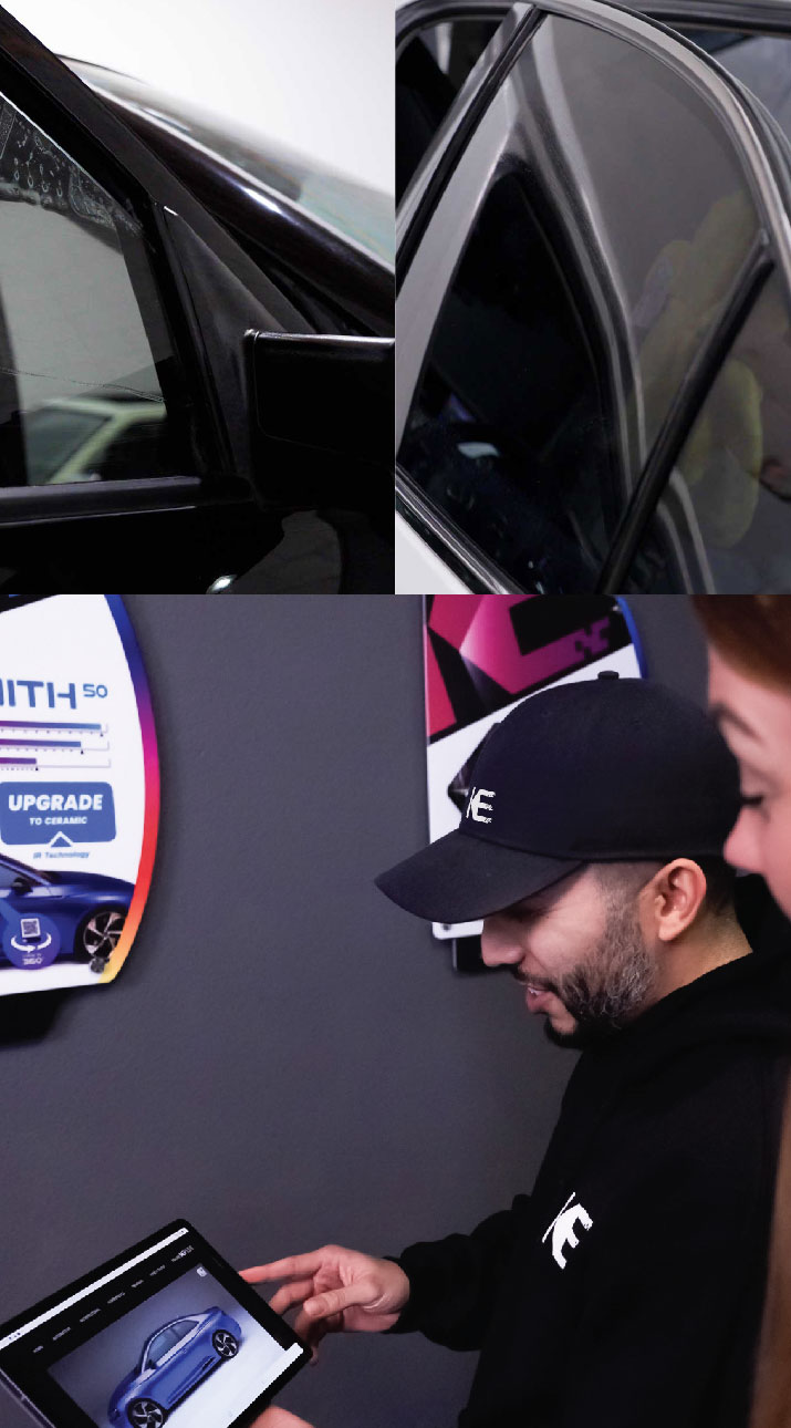 Kepler Dealer Showing Car Window Film Options to Customer in Santa Maria, California