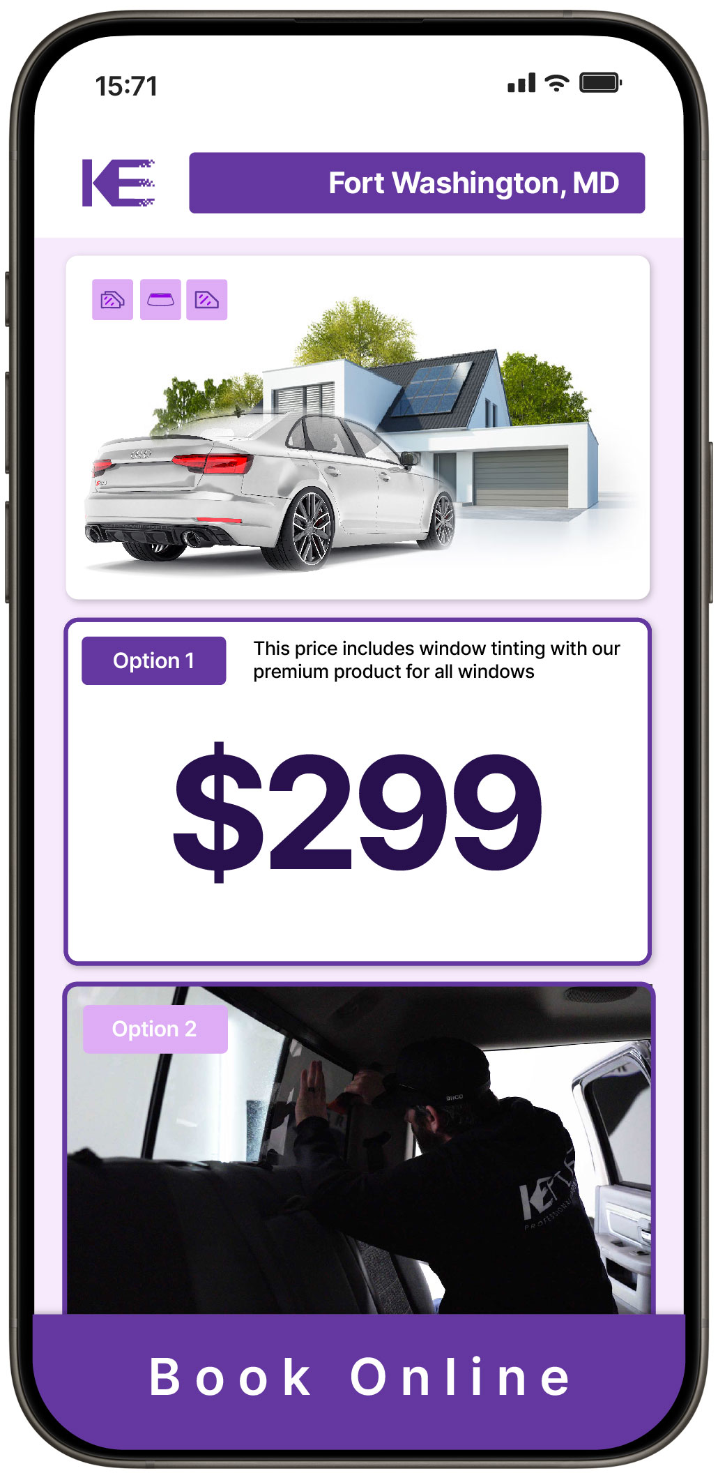 View Competitive Tesla Window Tinting Rates in Owings Mills, Maryland