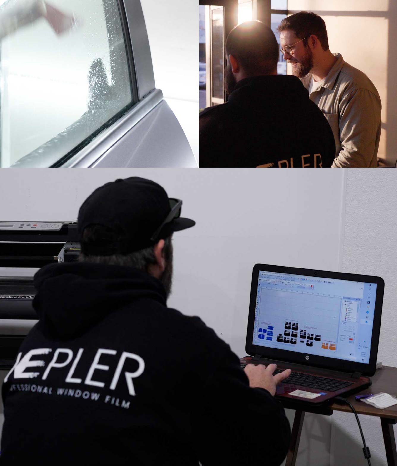 Ceramic Window Tinting Expert Cutting Film in Granger, Indiana