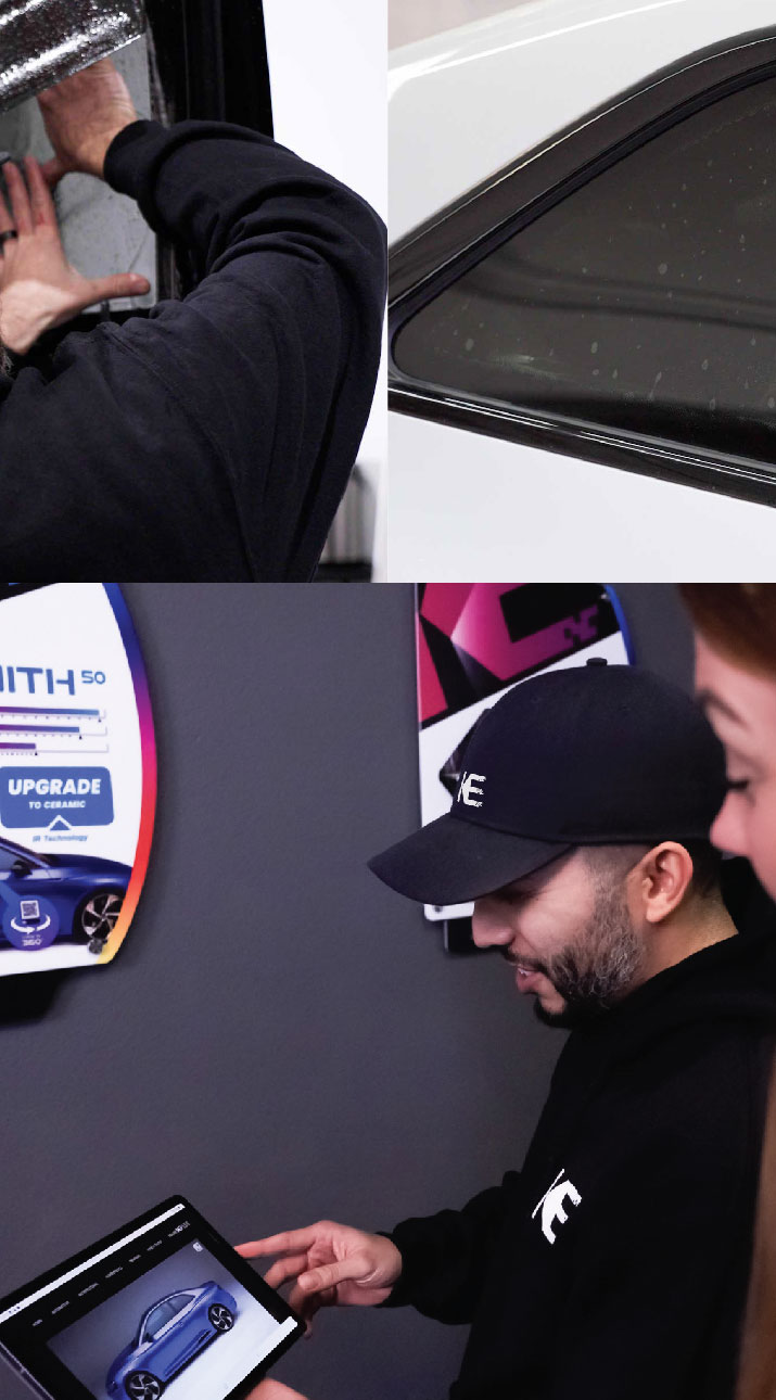 Kepler Dealer Showing Car Window Film Options to Customer in Wyckoff, New Jersey