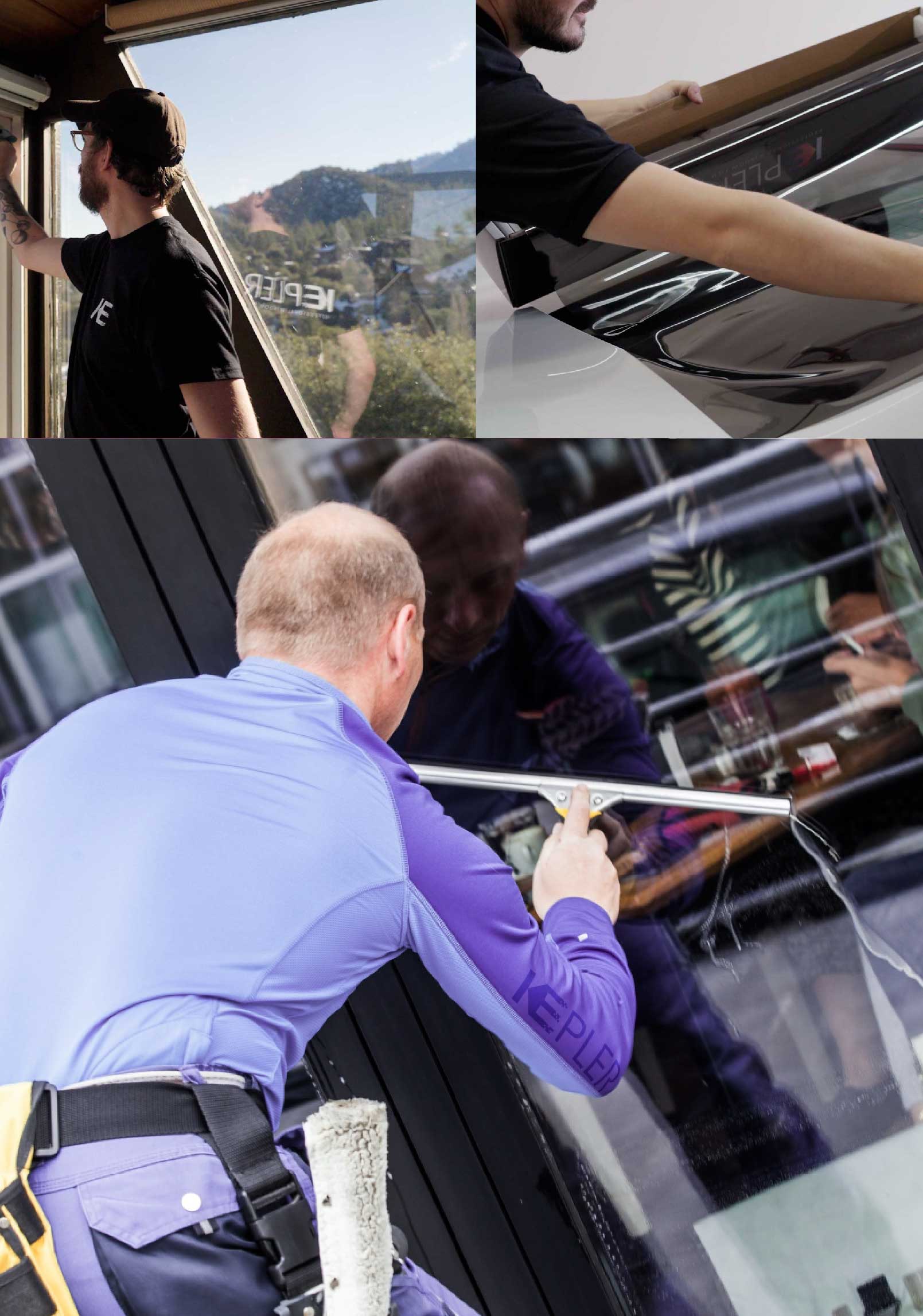 Kepler Professional Applying Anti-Graffiti Window Film to a Porterville Shop Front