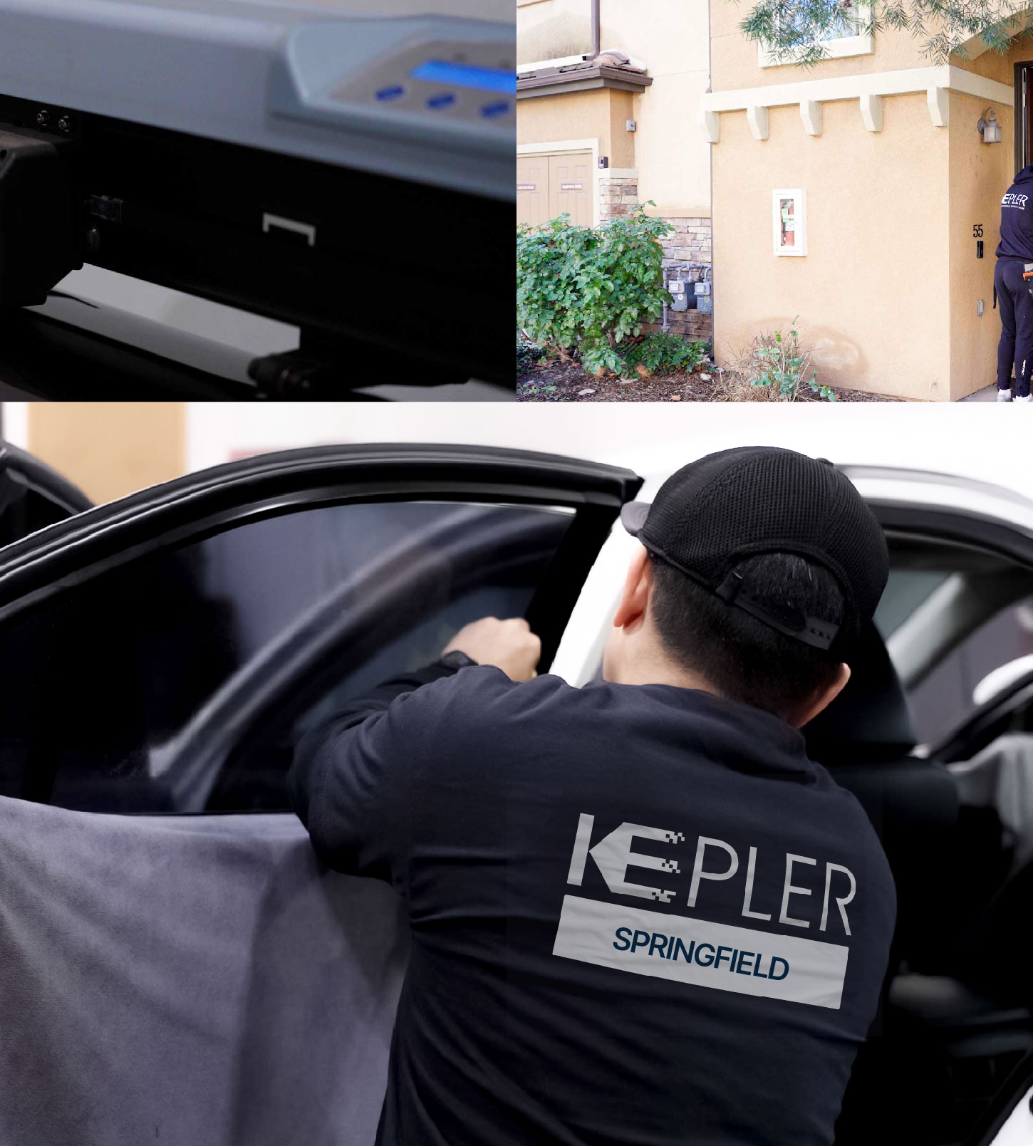 Automotive Window Tinting Expert Applying Film in Springfield, Oregon
