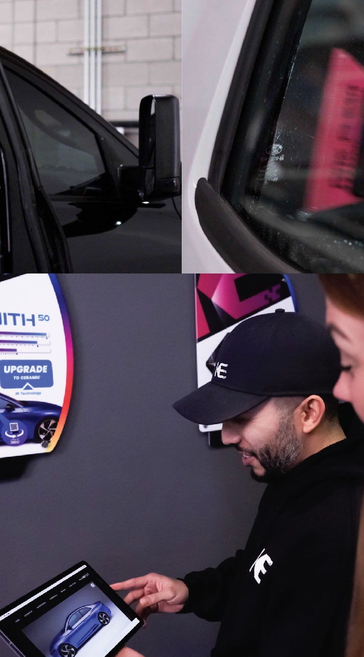 Kepler Dealer Showing Car Window Film Options to Customer in Redding, California