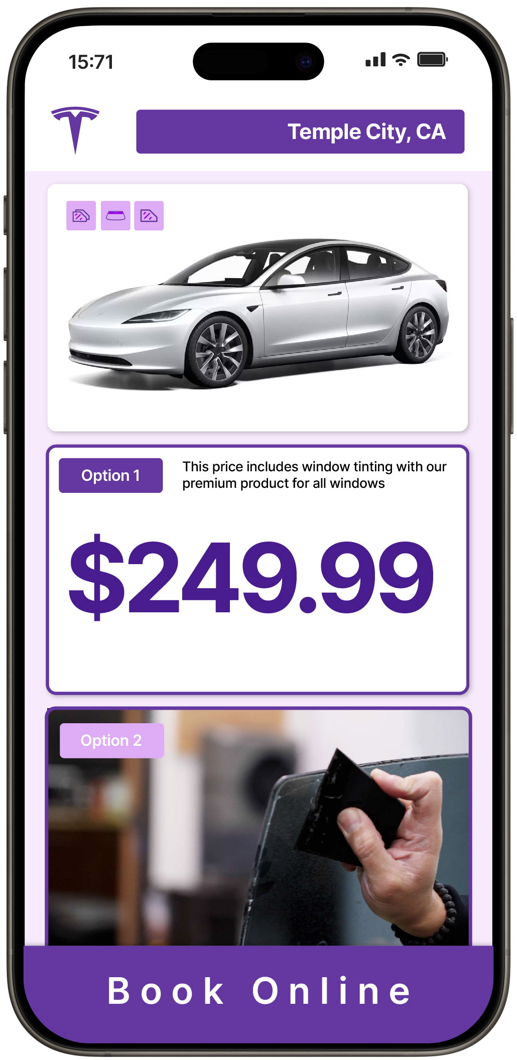 View Affordable Tesla Window Tinting Rates in Temple City, California