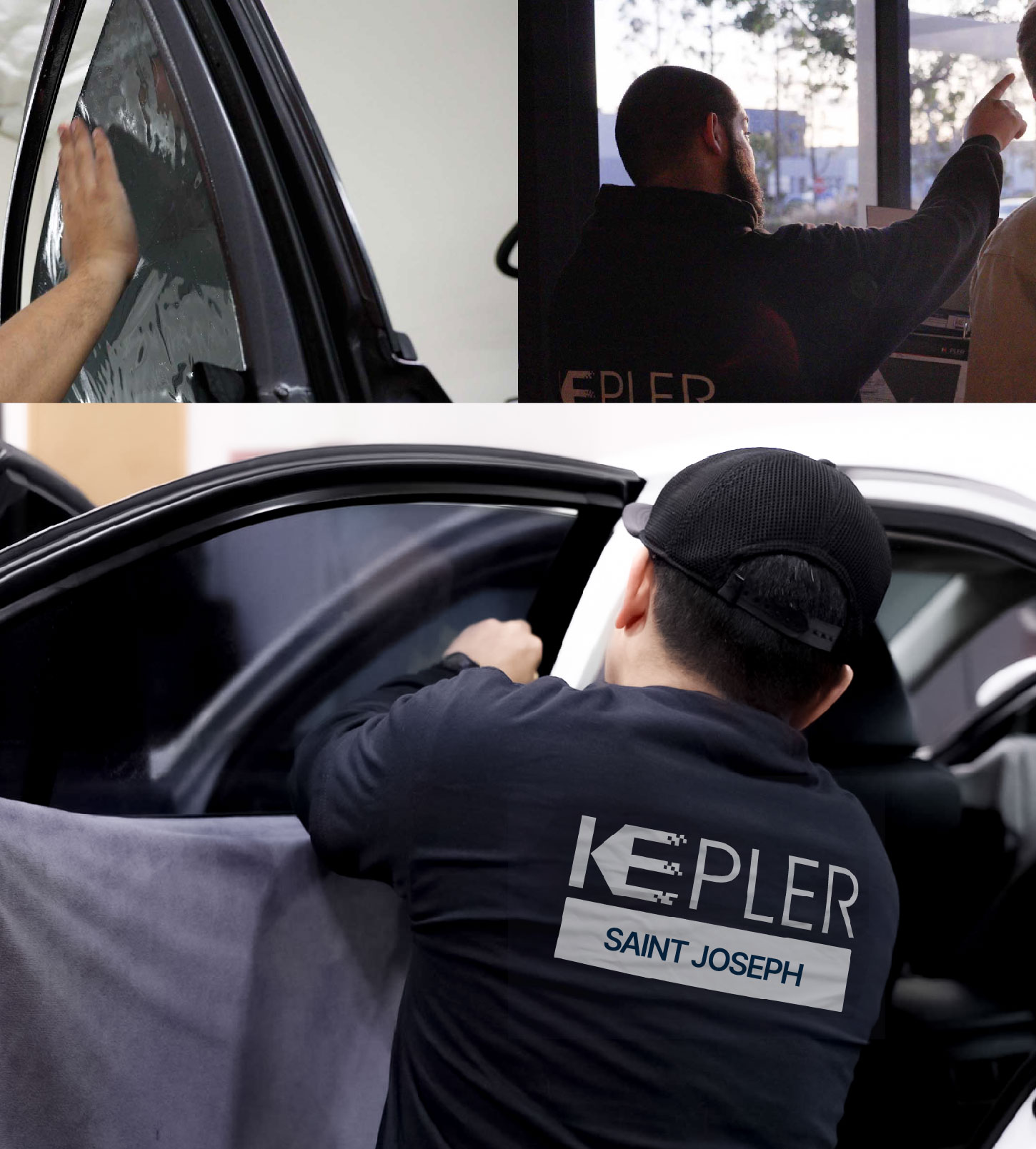 Automotive Window Tinting Expert Applying Film in Saint Joseph, Missouri