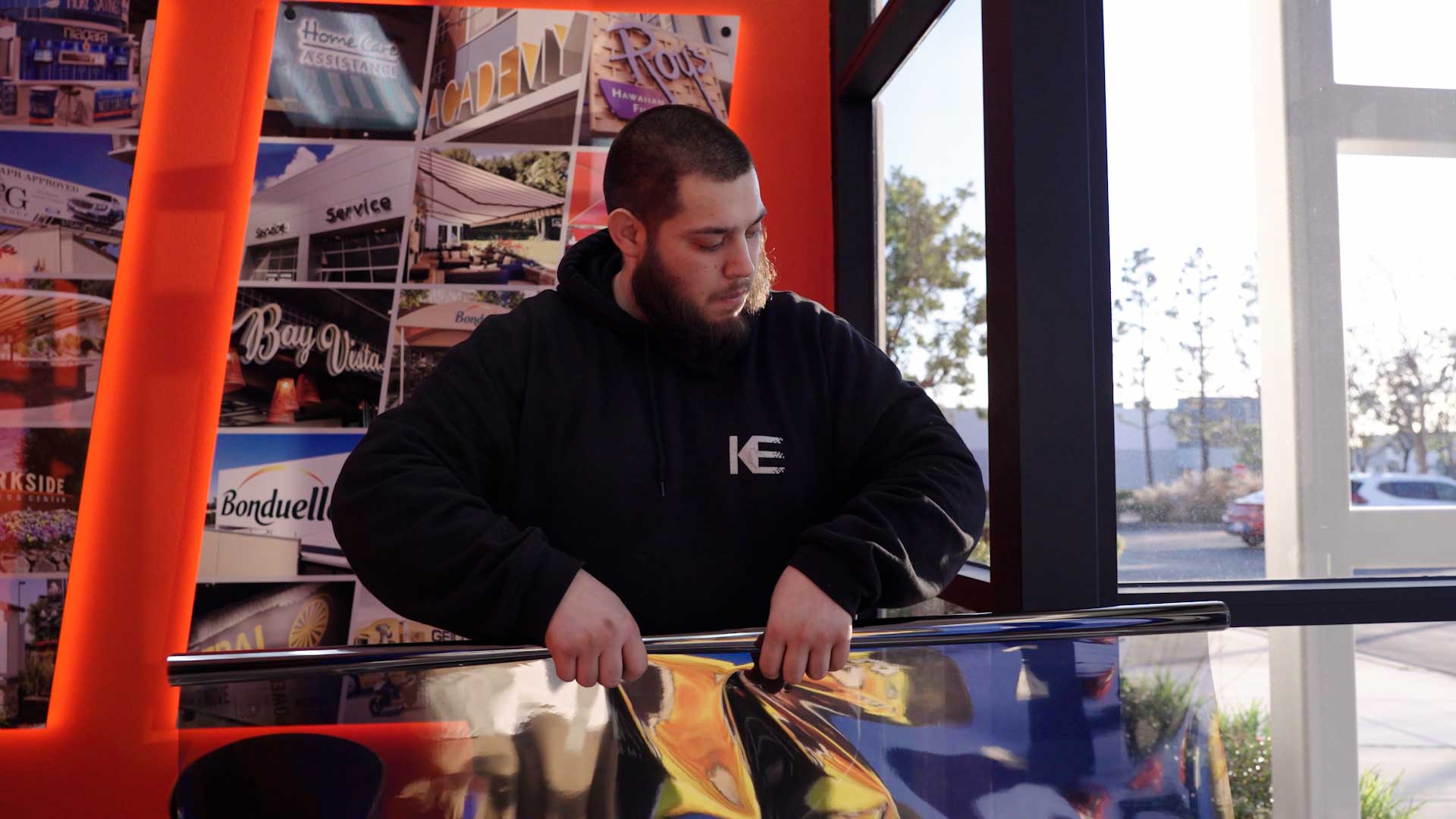Kepler Home Window Tinting Specialist Preparing Film for Legal Residential Application in Virginia