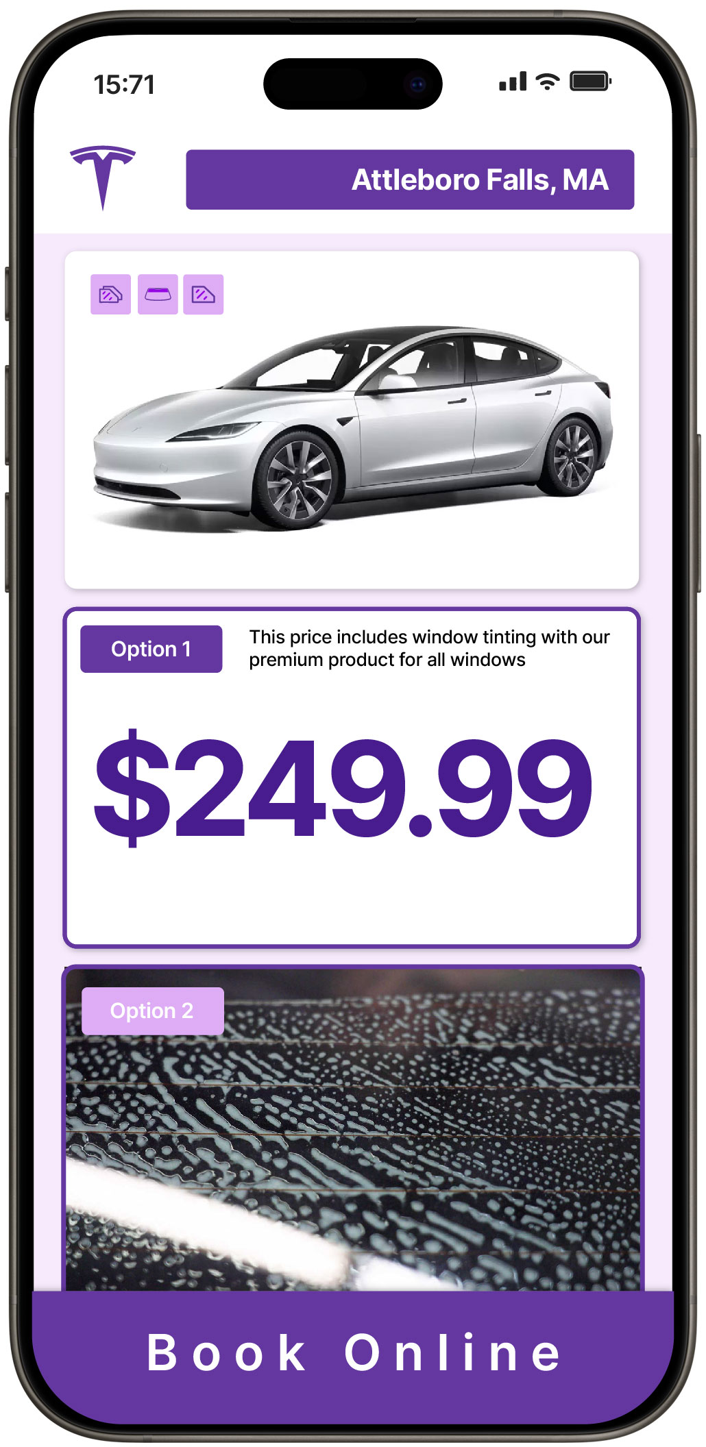 View Affordable Tesla Window Tinting Prices in Attleboro Falls, Massachusetts