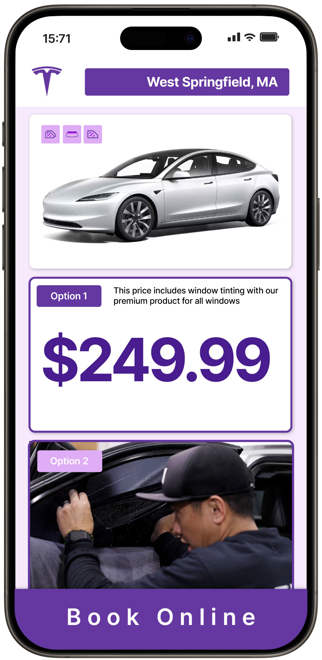 View Affordable Tesla Window Tinting Costs in West Springfield, Massachusetts