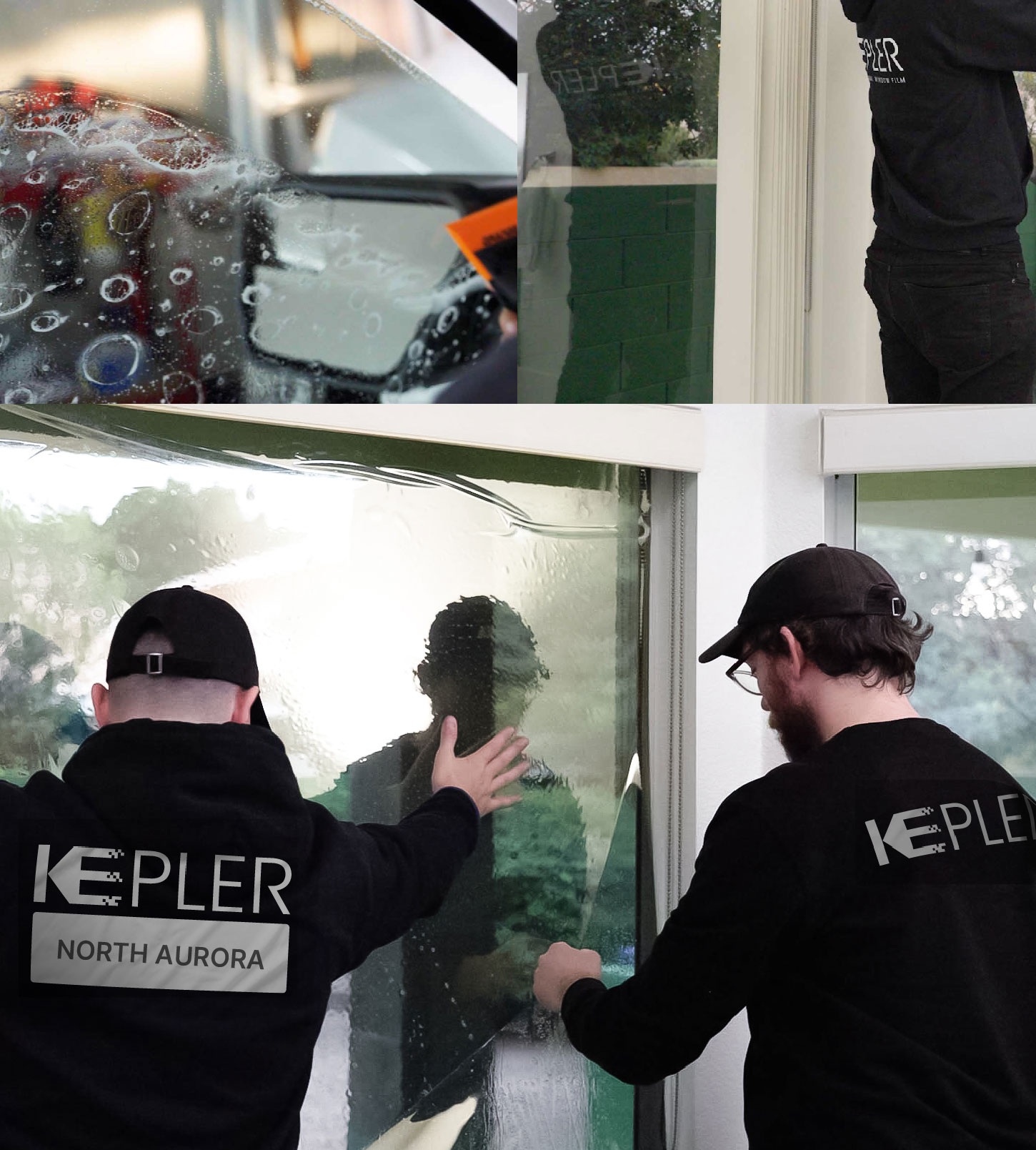 Kepler Technician Fitting Advanced Window Tint to Home in North Aurora
