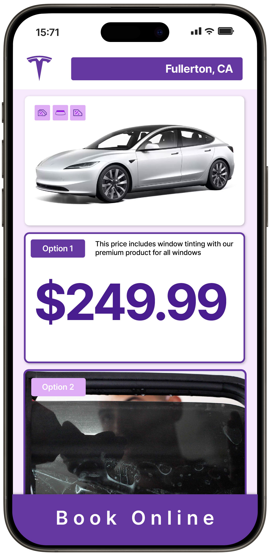 View Reasonable Tesla Window Tinting Prices in Fullerton, California
