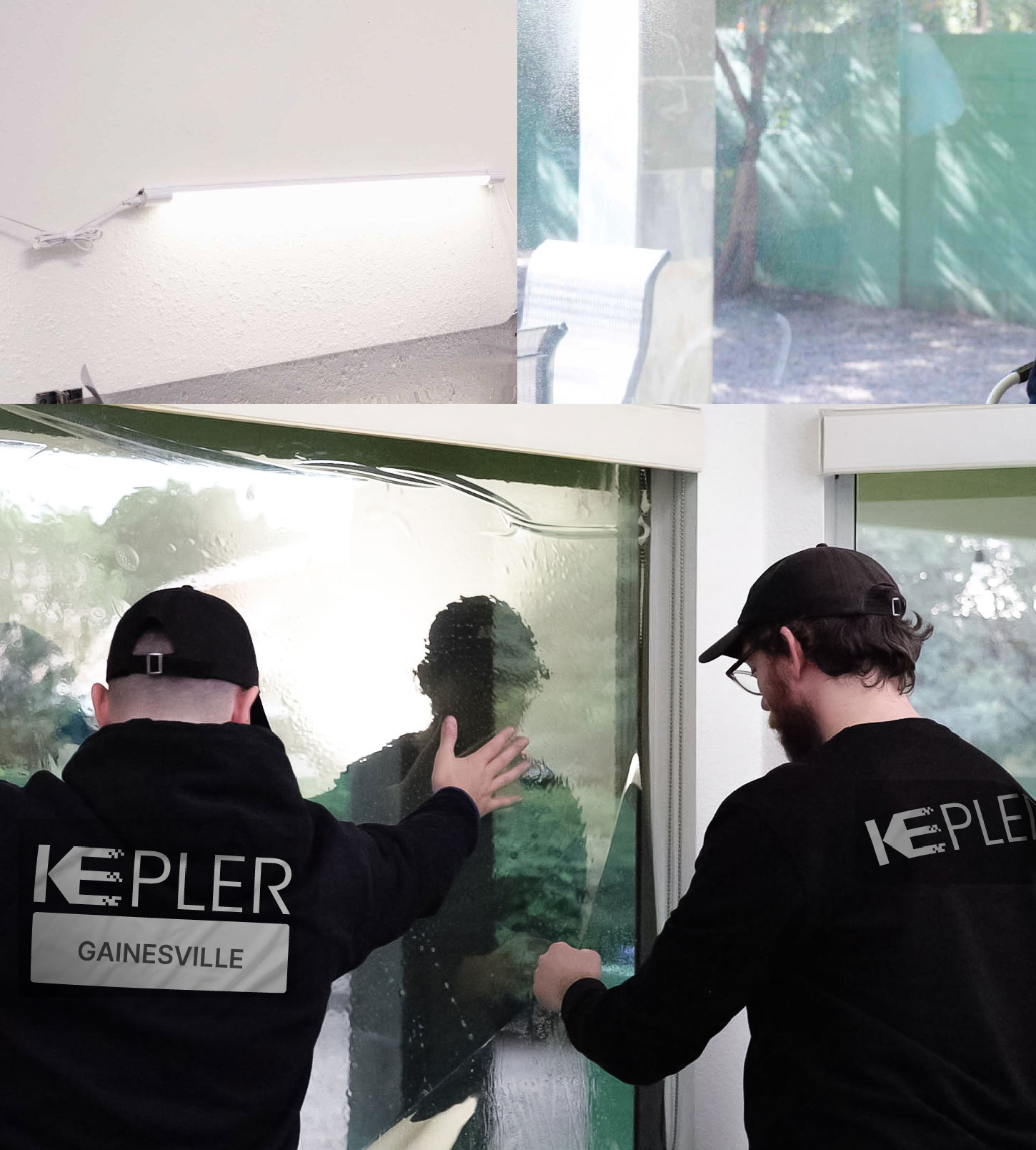 Kepler Technician Fitting Ceramic Window Tint to Home in Gainesville