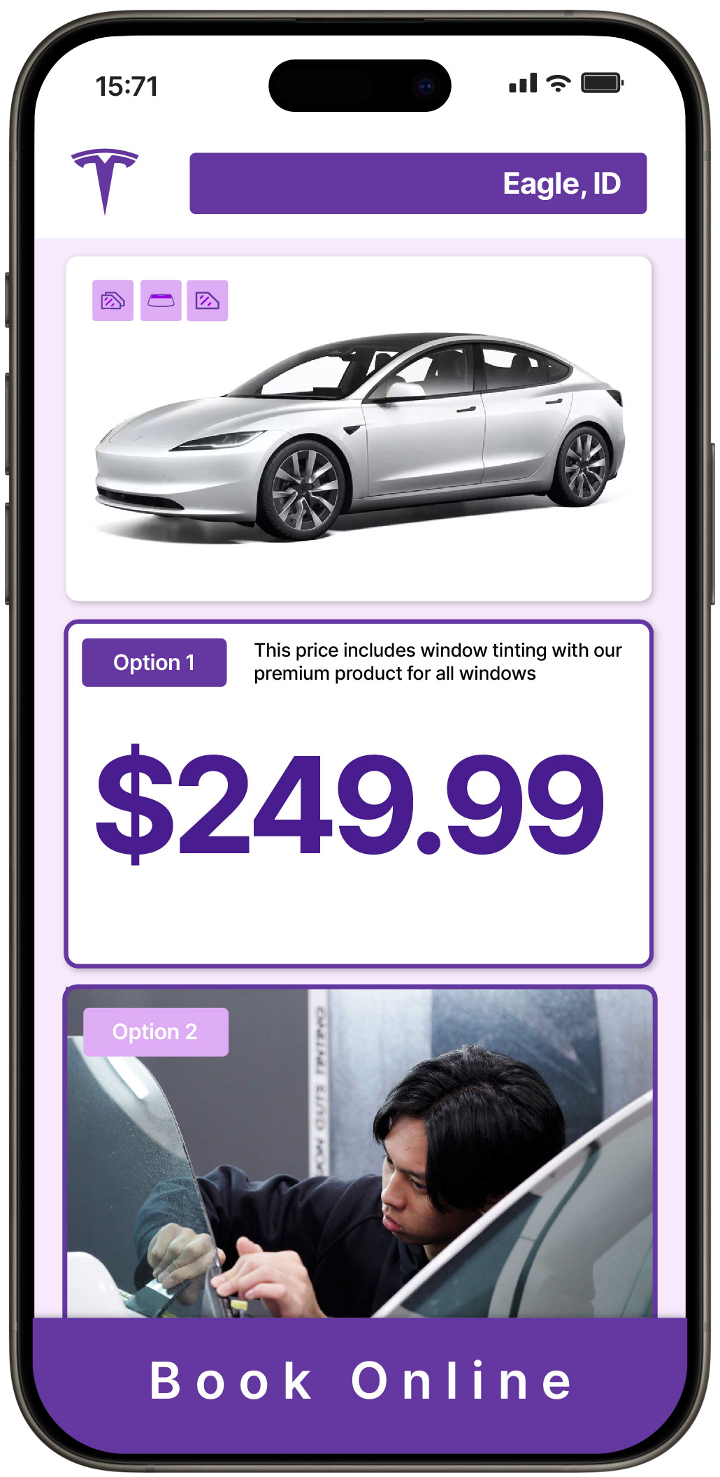 View Affordable Tesla Window Tinting Prices in Eagle, Idaho