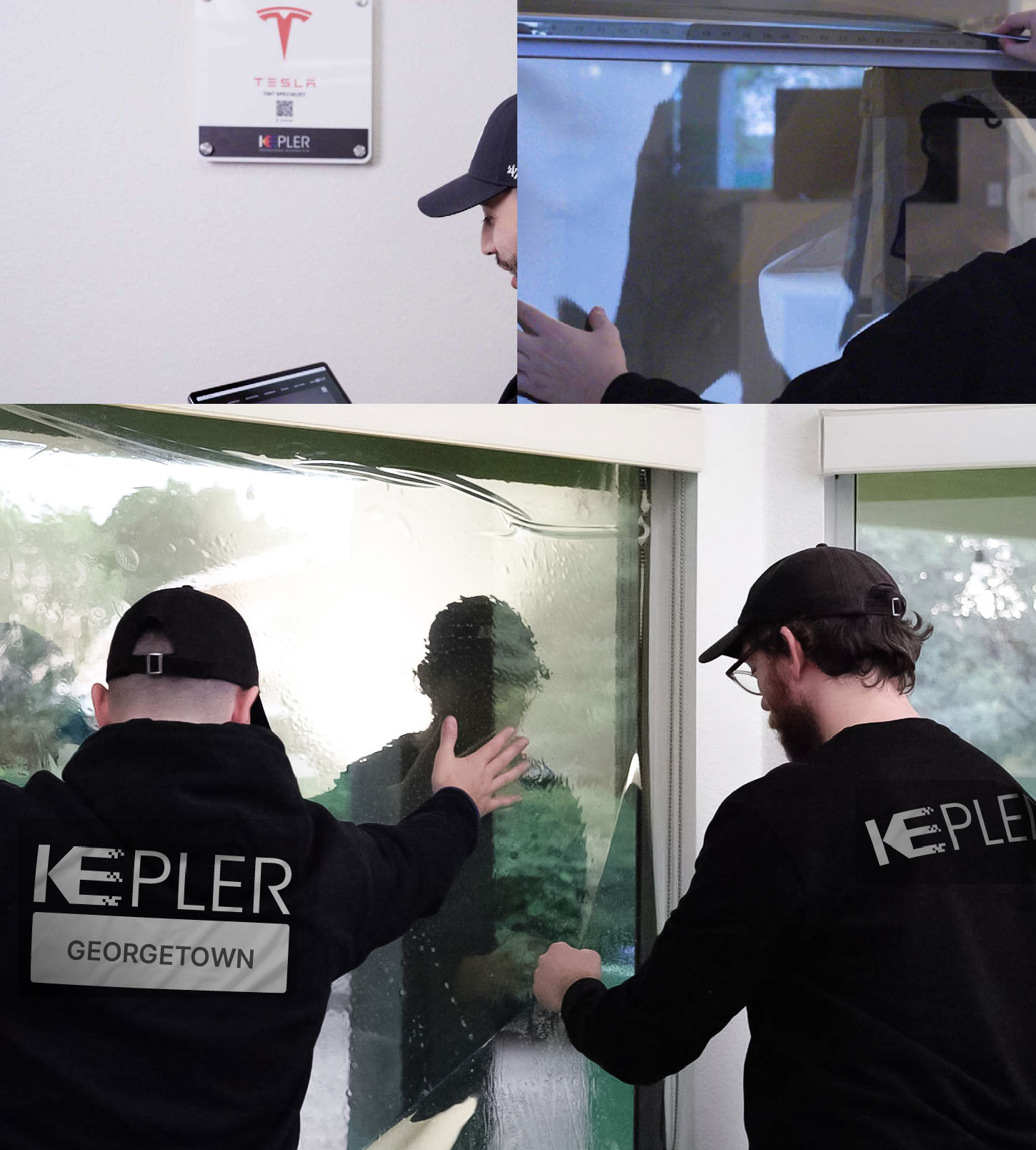 Kepler Technician Fitting High-tech Window Tint to Home in Georgetown