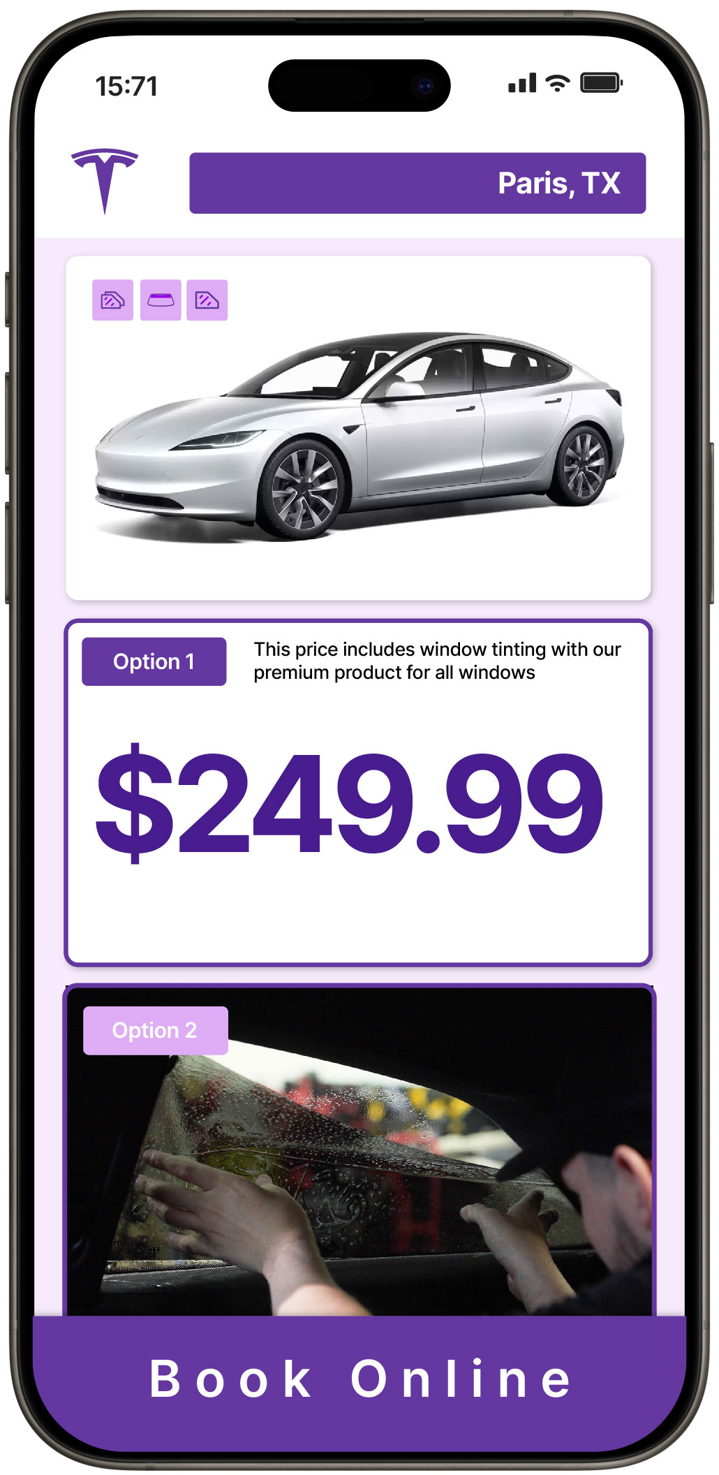 View Reasonable Tesla Window Tinting Prices in Paris, Texas