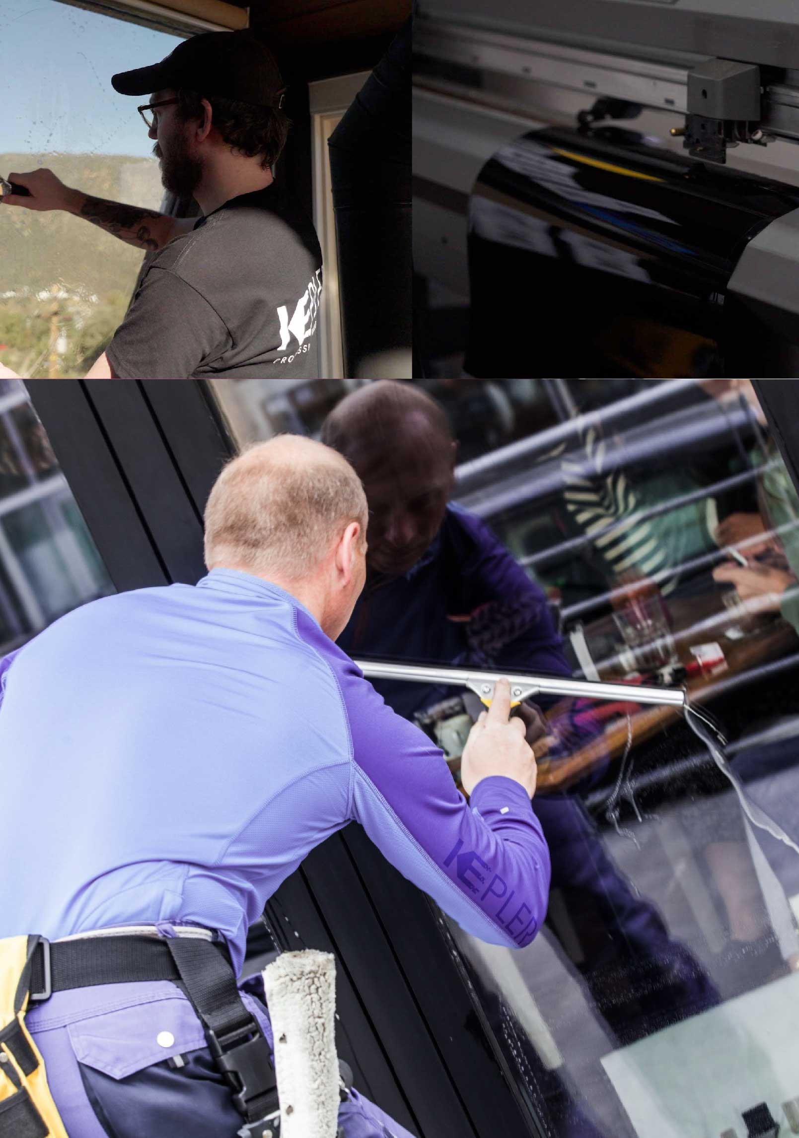 Kepler Skilled Applying Anti-Graffiti Window Film to a Dalton Shop Front
