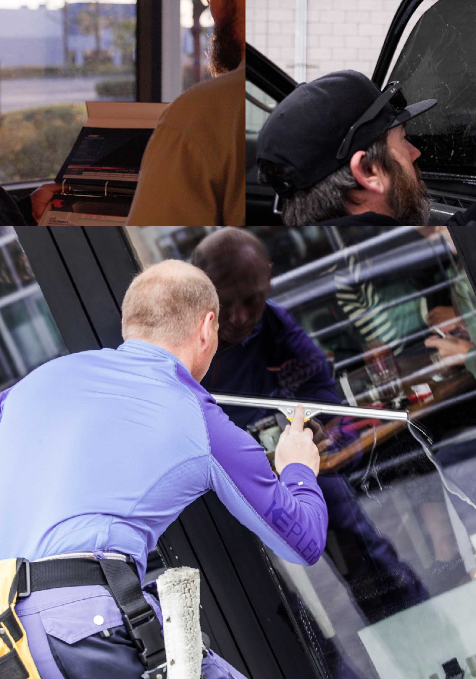 Kepler Skilled Applying Anti-Graffiti Window Film to a Bedford Shop Front
