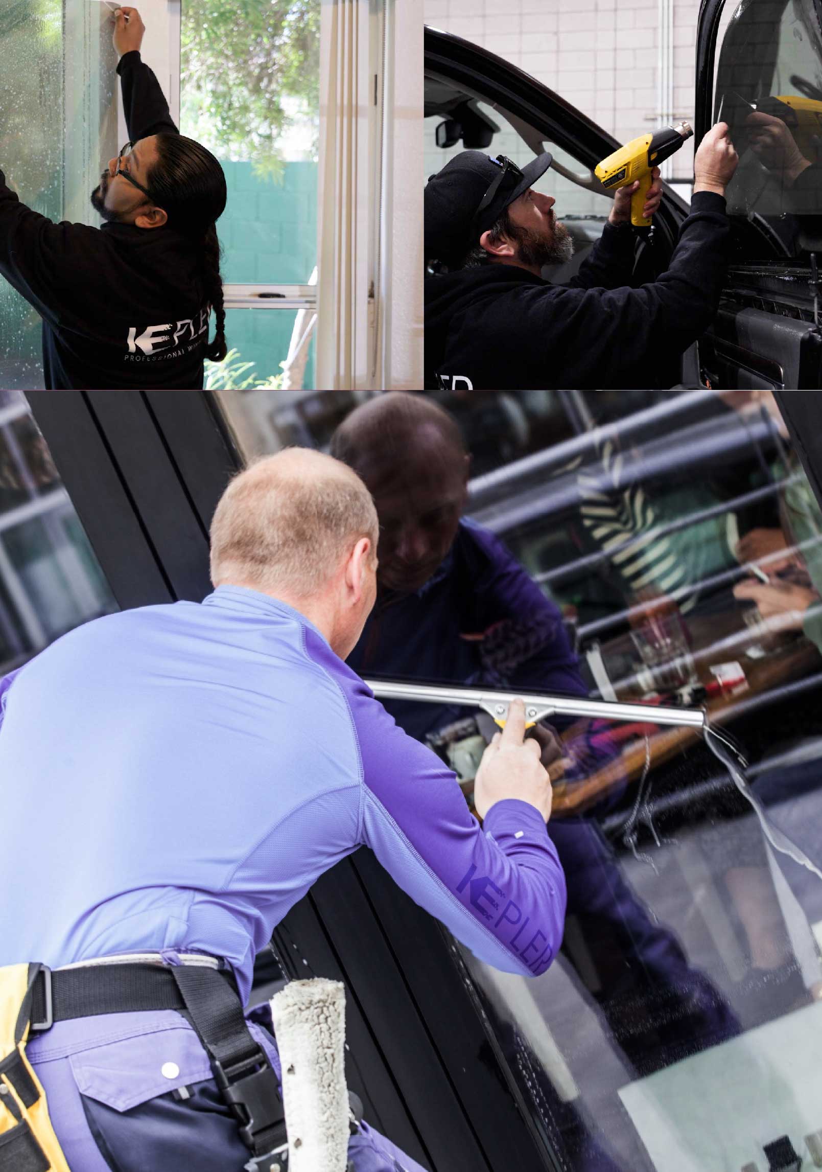 Kepler Professional Applying Anti-Graffiti Window Film to a Logansport Shop Front