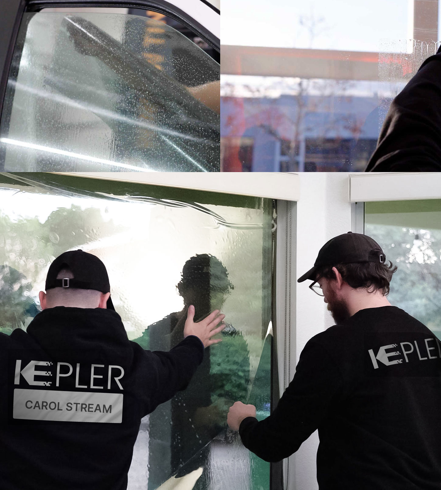 Kepler Technician Applying High-tech Window Tint to Home in Carol Stream