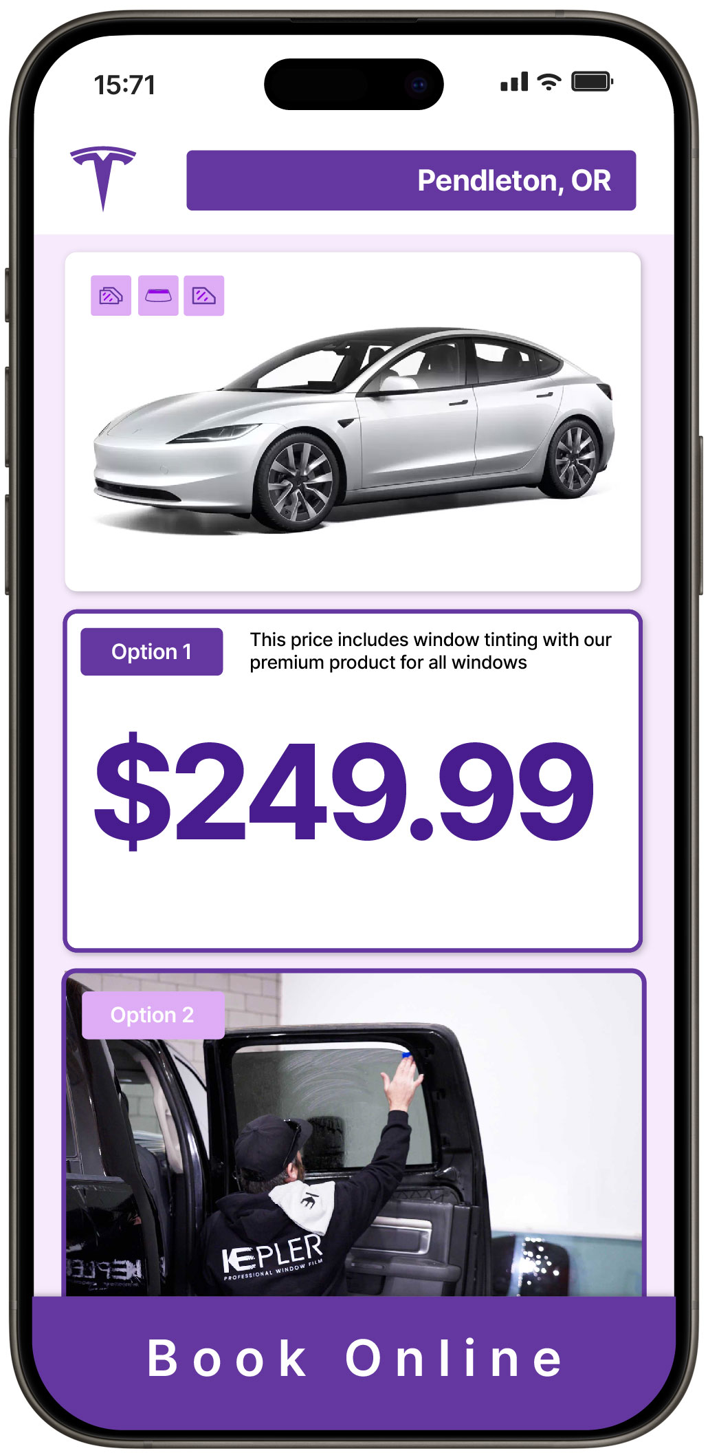 View Reasonable Tesla Window Tinting Rates in Pendleton, Oregon