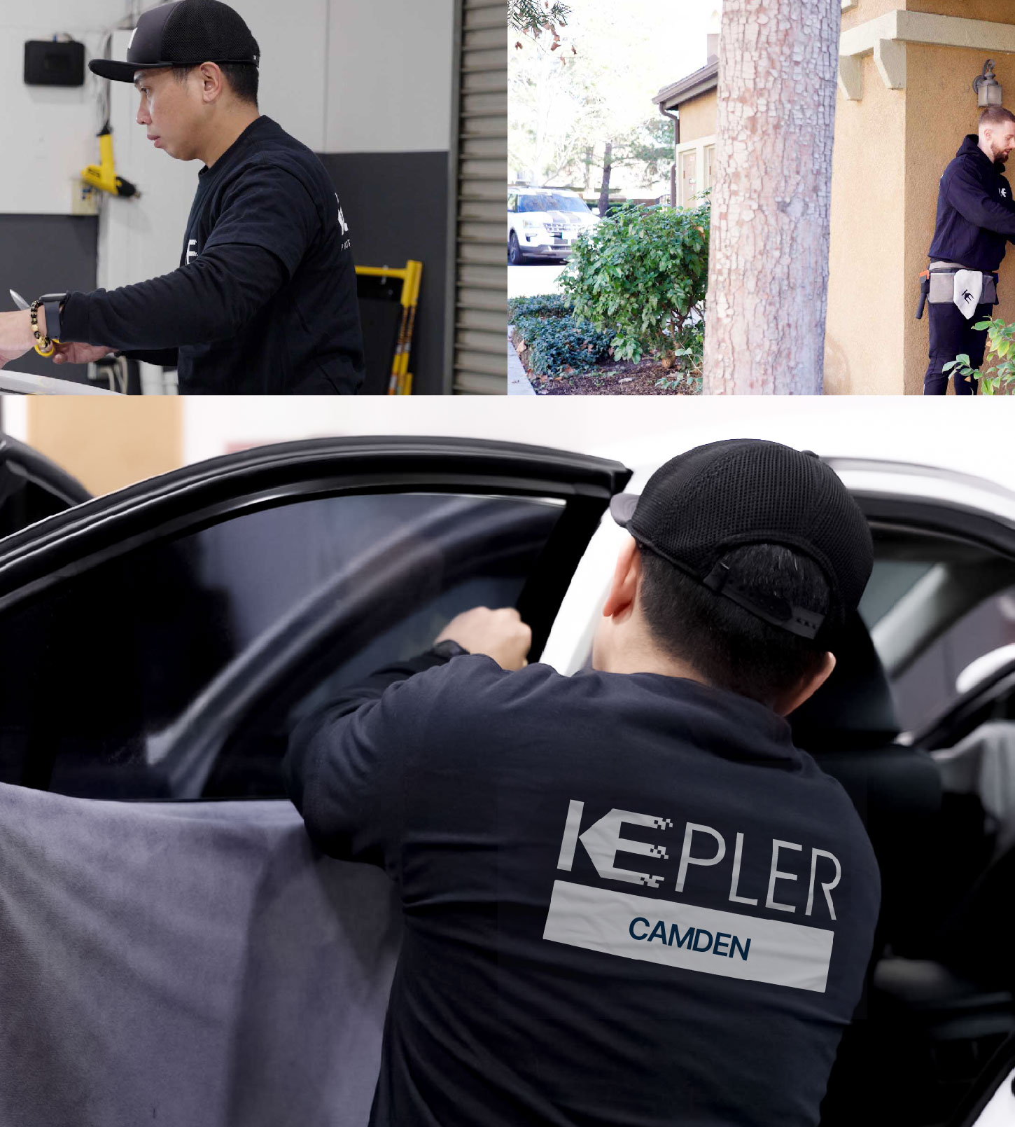 Automotive Window Tinting Expert Applying Film in Camden, New Jersey
