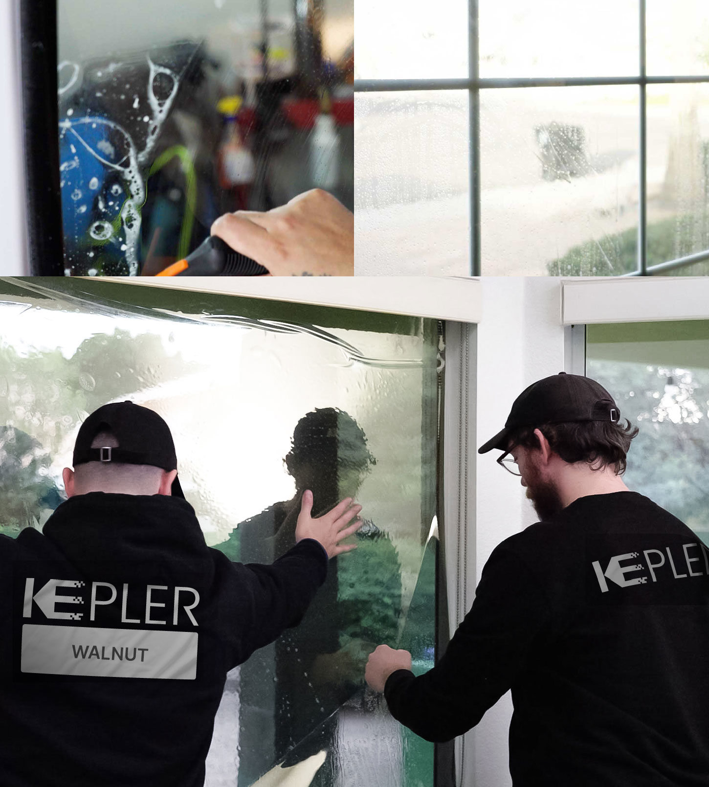 Expert Technician Fitting Advanced Window Tint to Home in Walnut