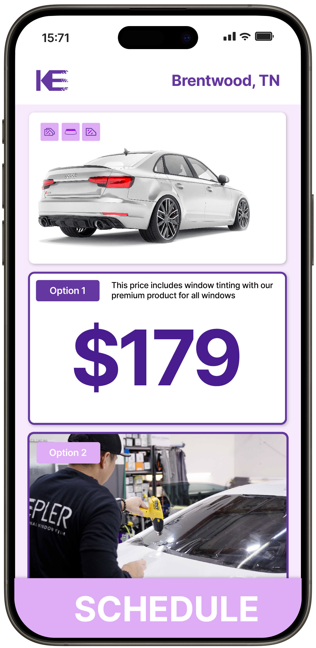View Competitive Car Window Tinting Prices in Brentwood, Tennessee