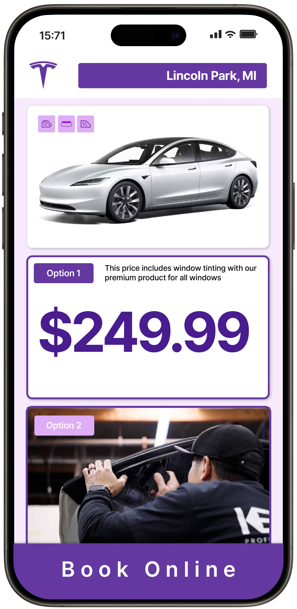 View Reasonable Tesla Window Tinting Rates in Lincoln Park, Michigan