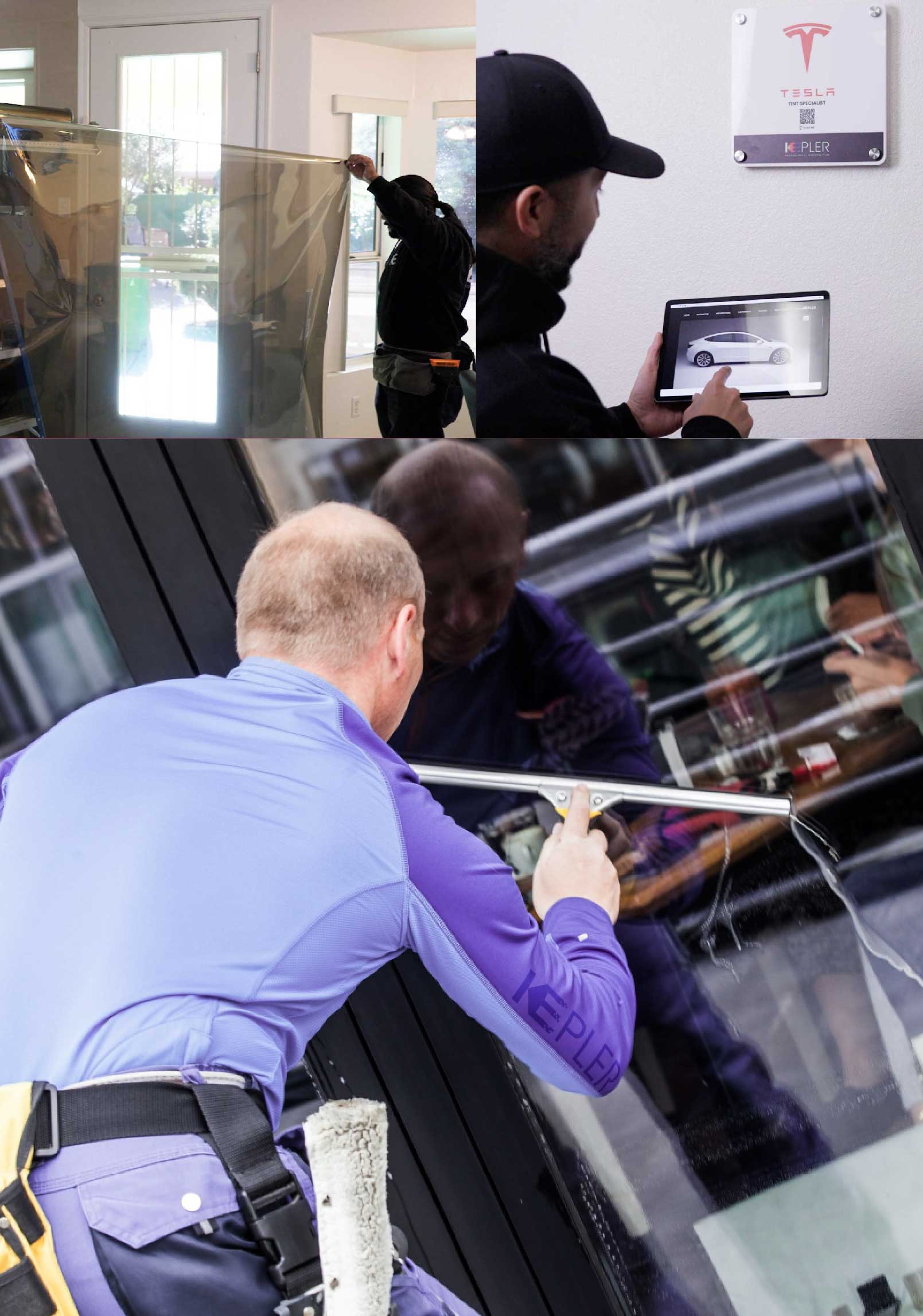 Kepler Expert Applying Anti-Graffiti Window Film to a Avon Lake Shop Front