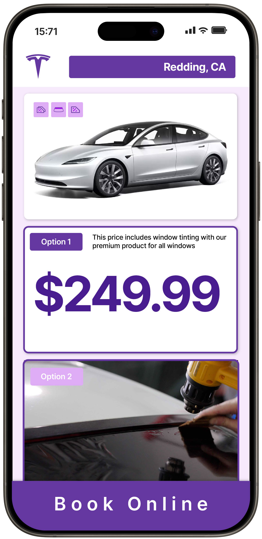 View Affordable Tesla Window Tinting Costs in Redding, California