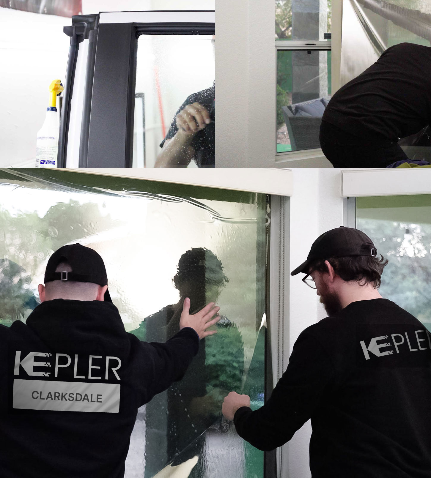 Expert Technician Fitting High-tech Window Tint to Home in Clarksdale