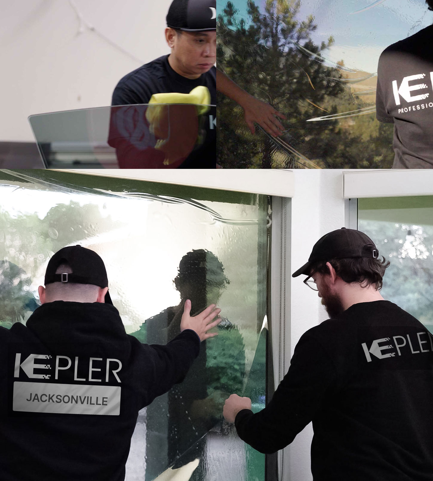 Kepler Technician Installing Advanced Window Tint to Home in Jacksonville