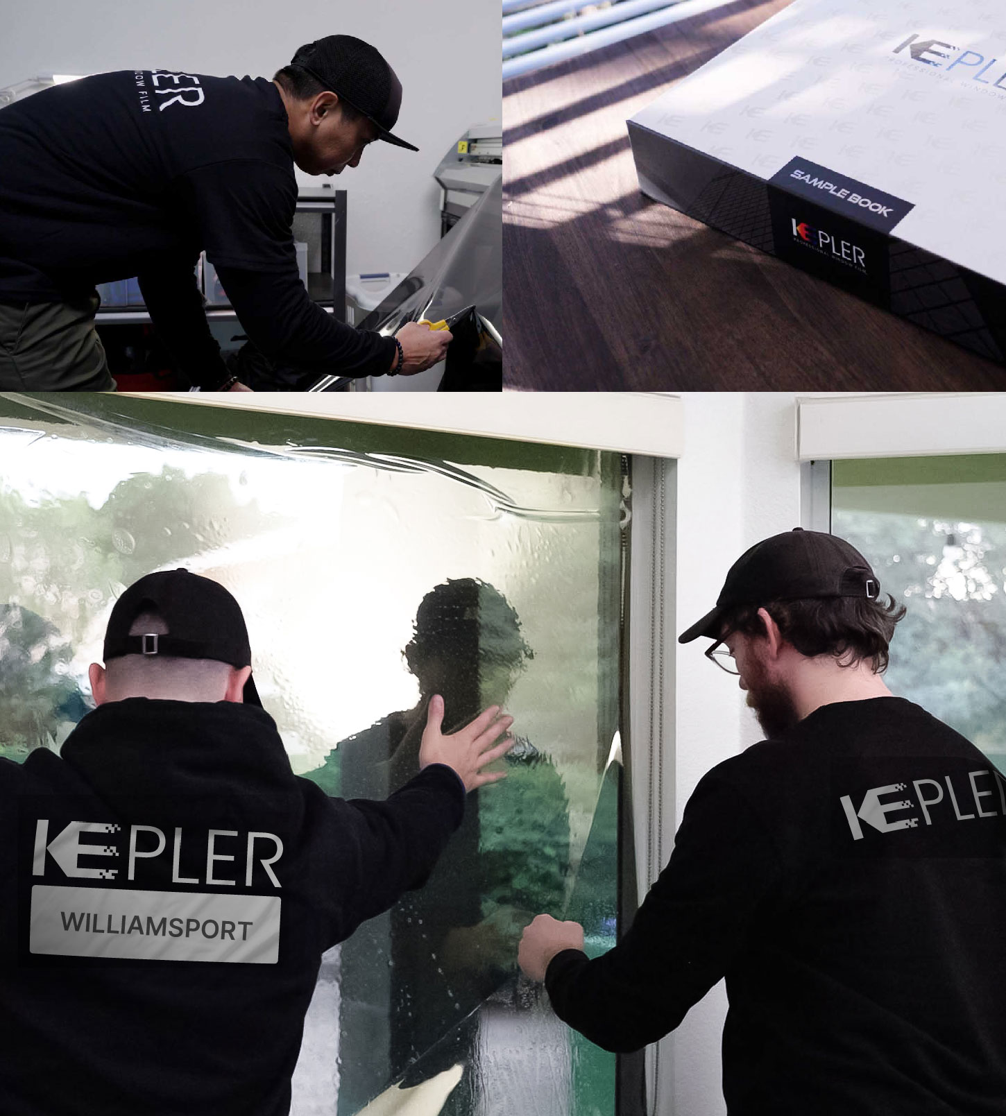 Kepler Technician Installing Ceramic Window Tint to Home in Williamsport